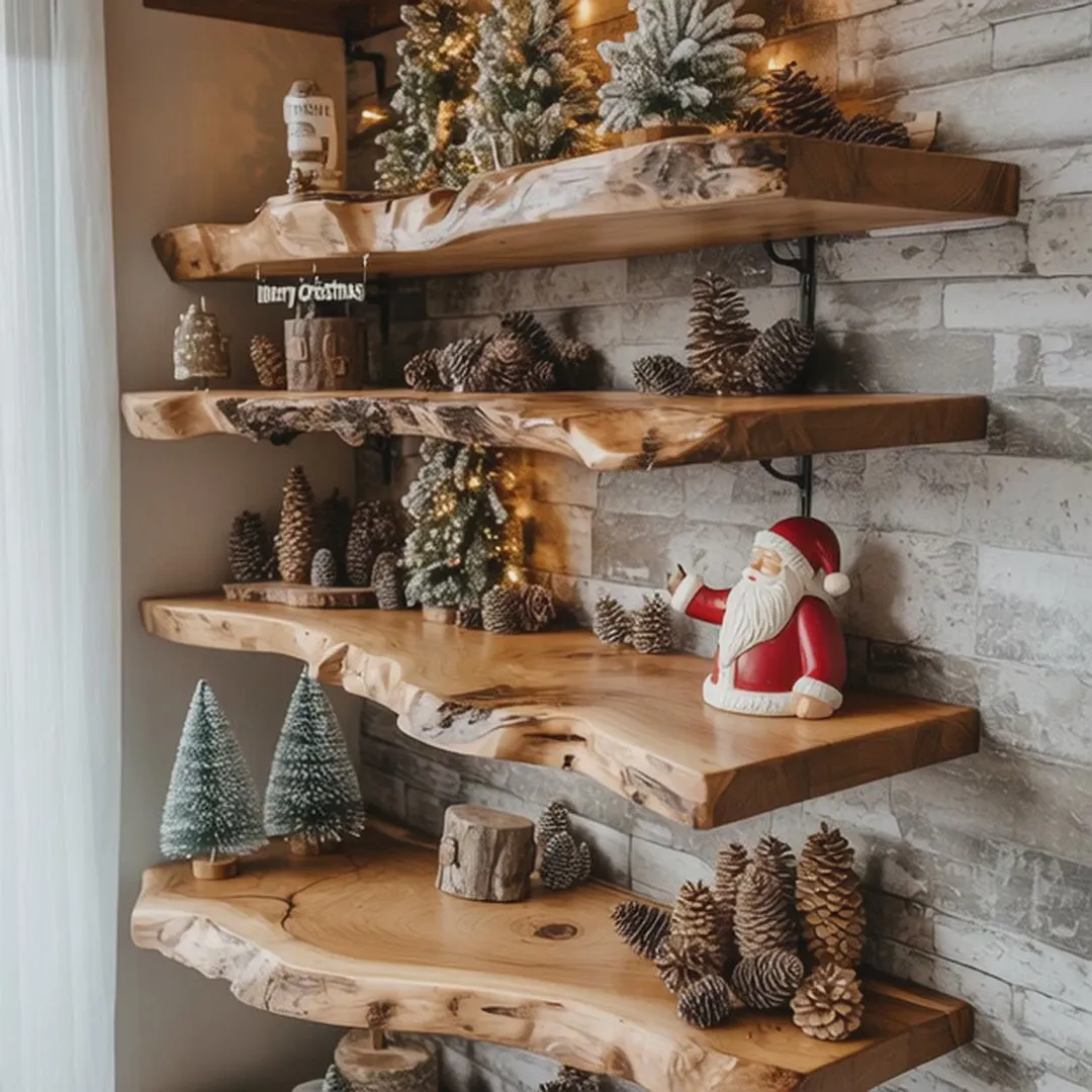 Floating Wall Shelf – Solid Wood Shelf for Living Room Organization & Christmas Gift - Image 2