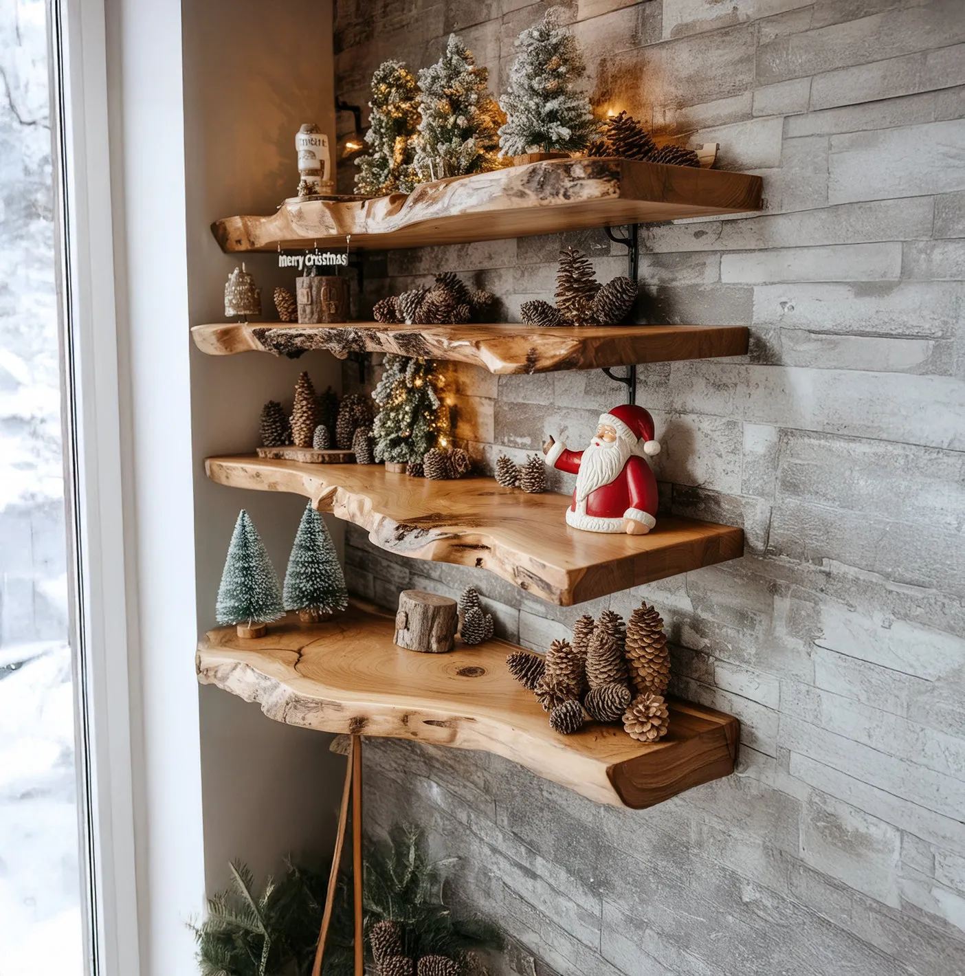 Floating Wall Shelf – Solid Wood Shelf for Living Room Organization & Christmas Gift - Image 5