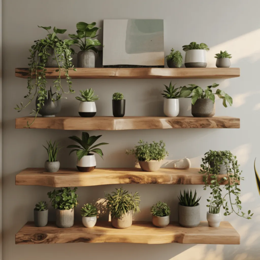 Floating Corner Wall Shelf – Live Edge Custom Shelf for Home Décor & Housewarming Gift - Image 2