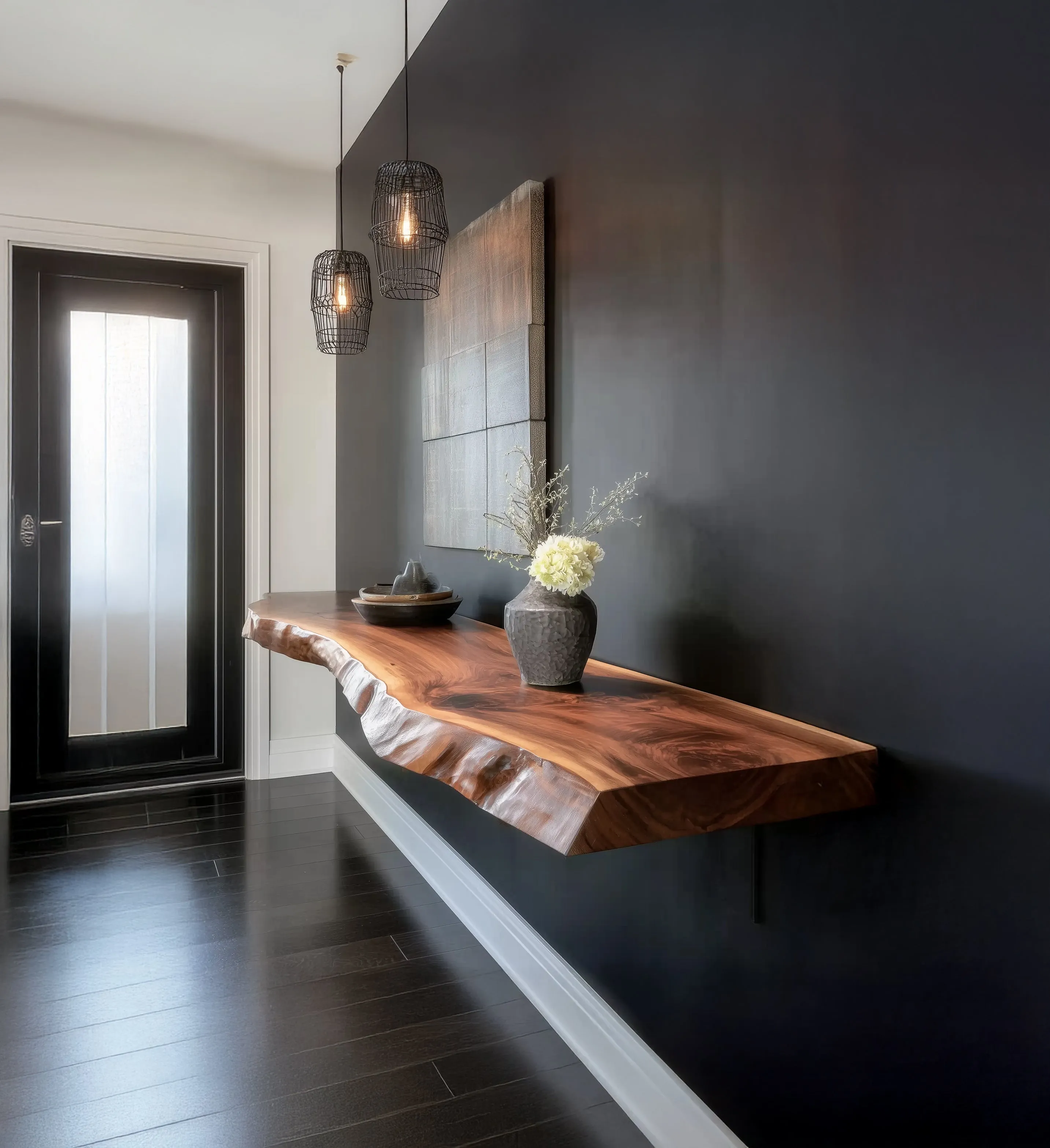 Floating Corner Wall Shelf – Custom Live Edge Long Floating Display Shelf - Image 3