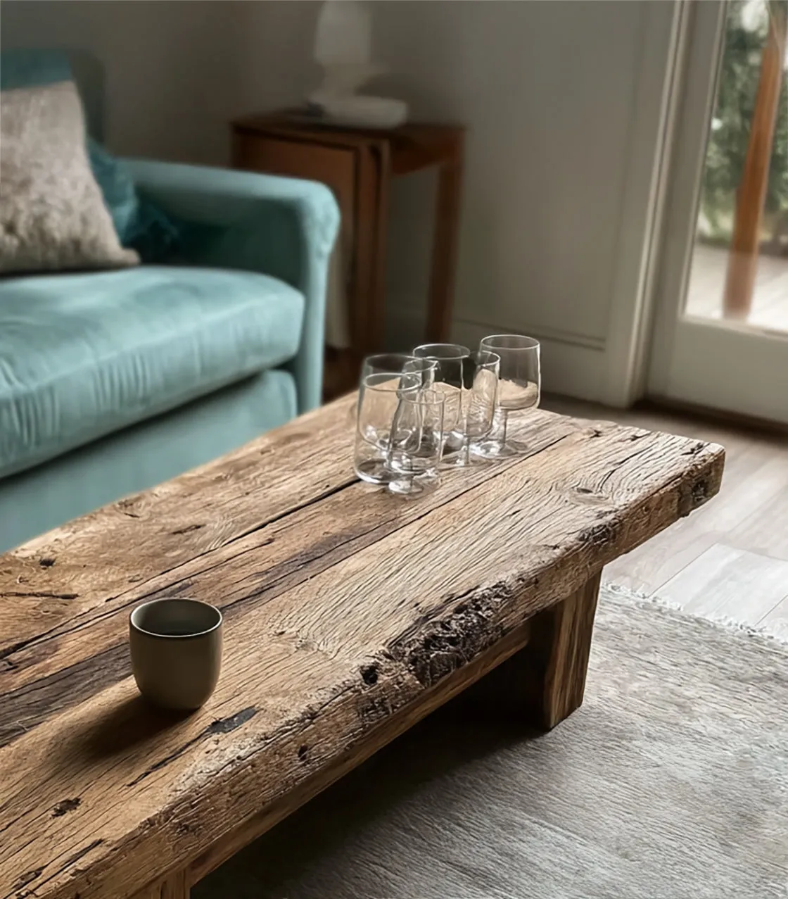 Reclaimed Large Coffee Table – Handmade Live Edge Wood Farmhouse Furniture - Image 2