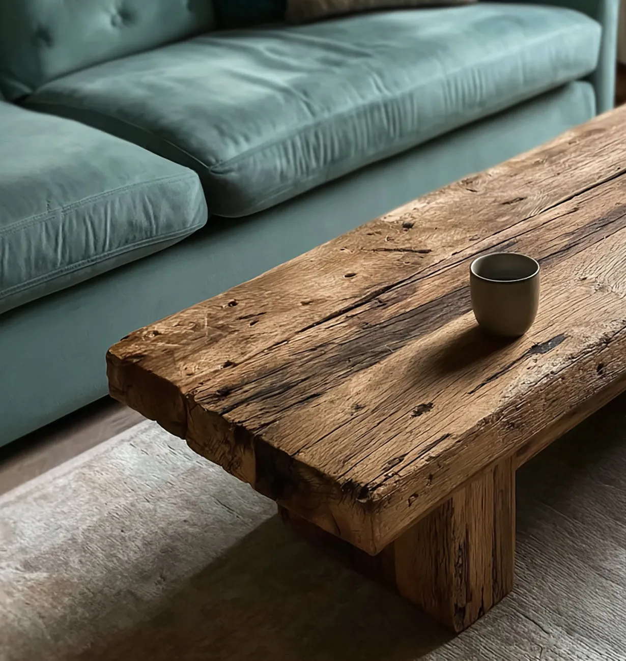 Reclaimed Large Coffee Table – Handmade Live Edge Wood Farmhouse Furniture - Image 4