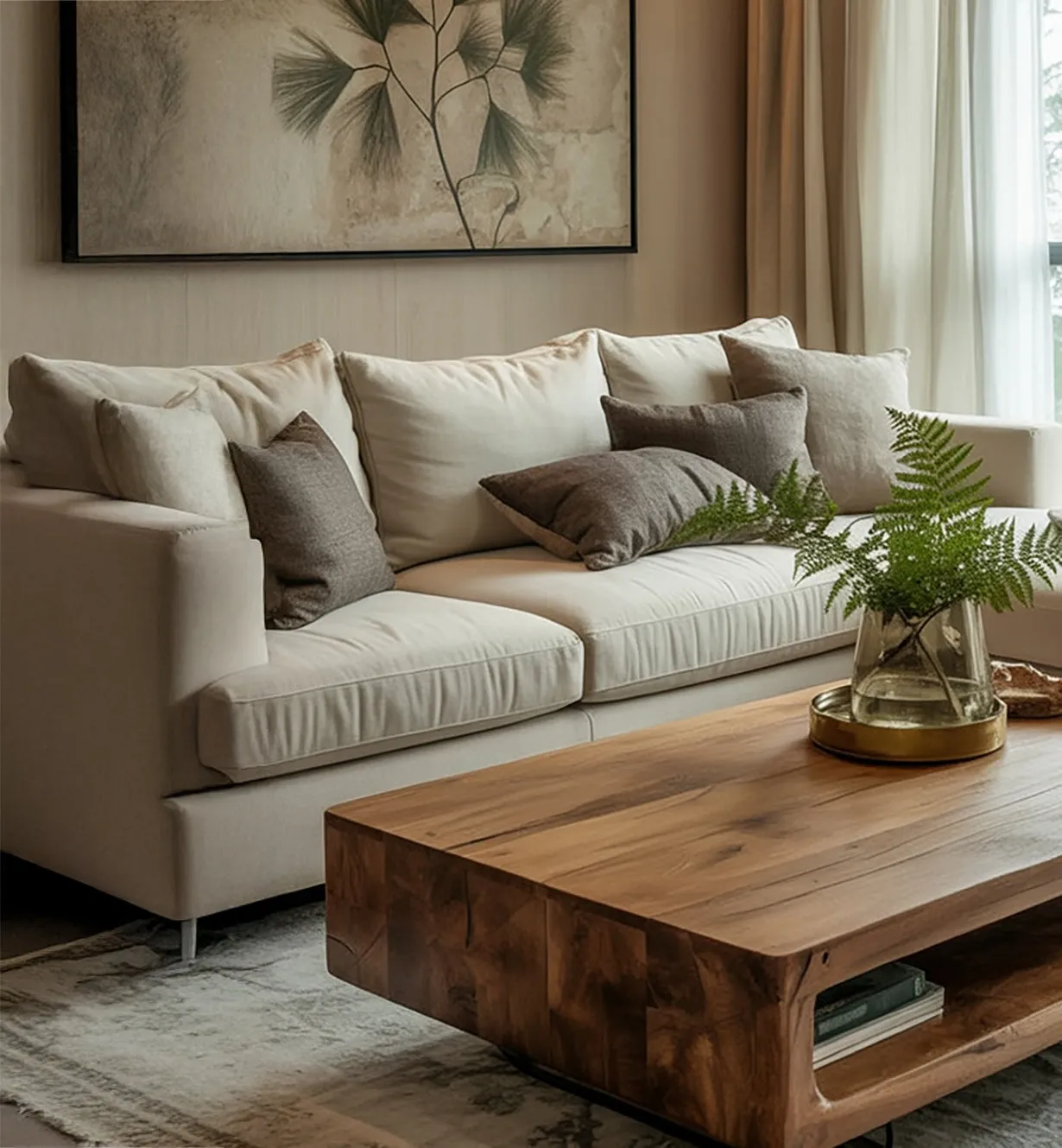 Solid Wood Coffee Table with Open Shelf – Handmade Acacia, Modern Rustic Design - Image 2