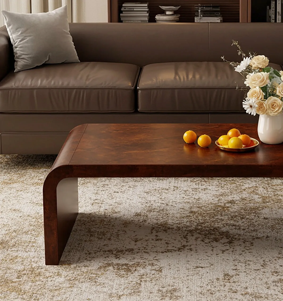 Rustic Coffee Table – Modern Solid Wood Live Edge Farmhouse Living Room Table - Image 2