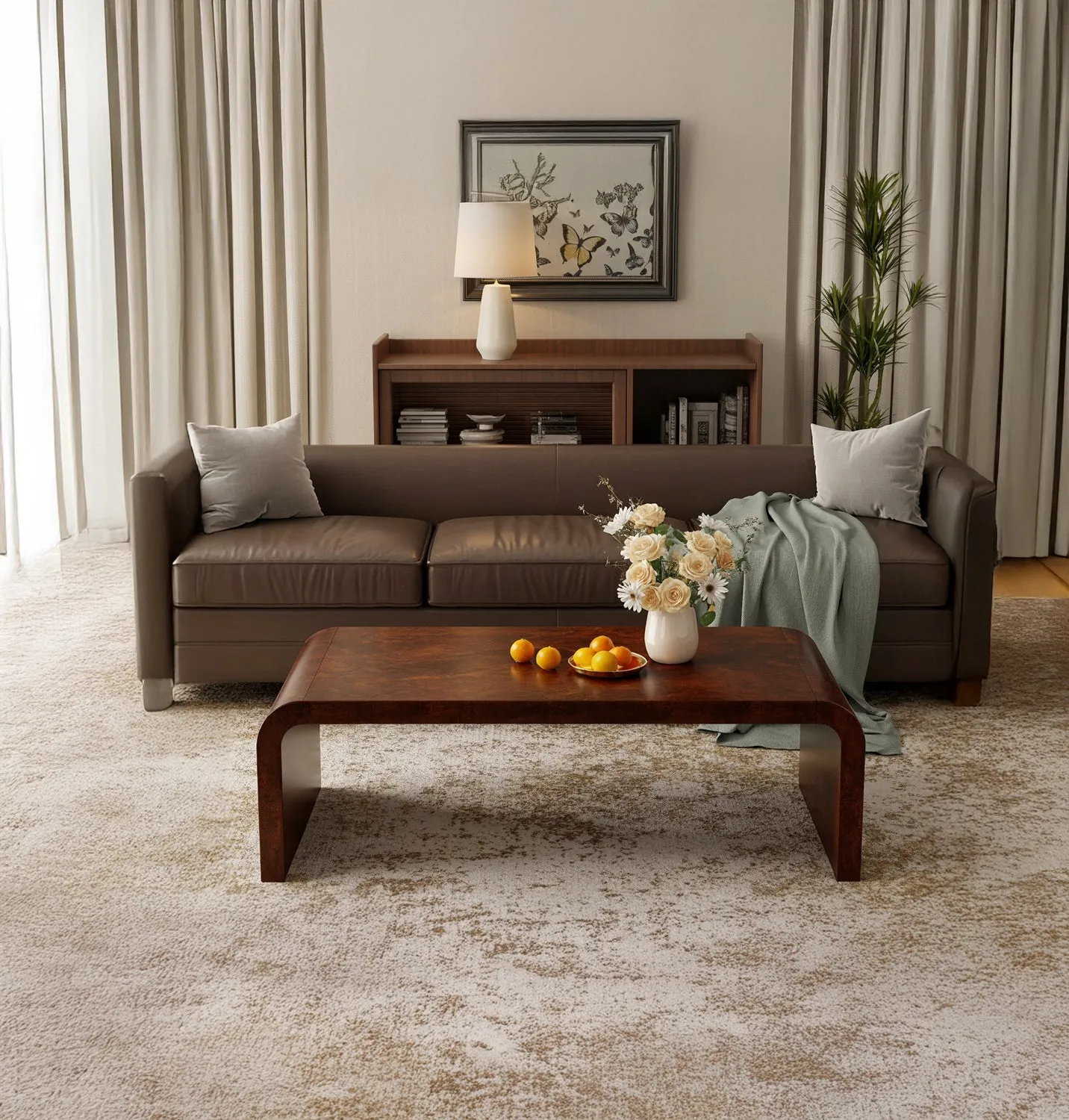 Rustic Coffee Table – Modern Solid Wood Live Edge Farmhouse Living Room Table - Image 3