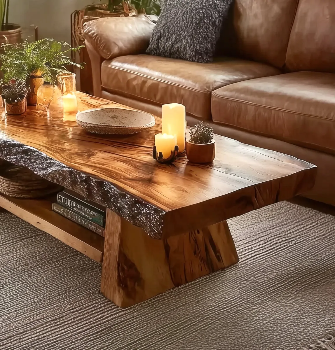 Coffee Table Side Table – Rustic Mid Century Handmade Vintage Furniture - Image 3