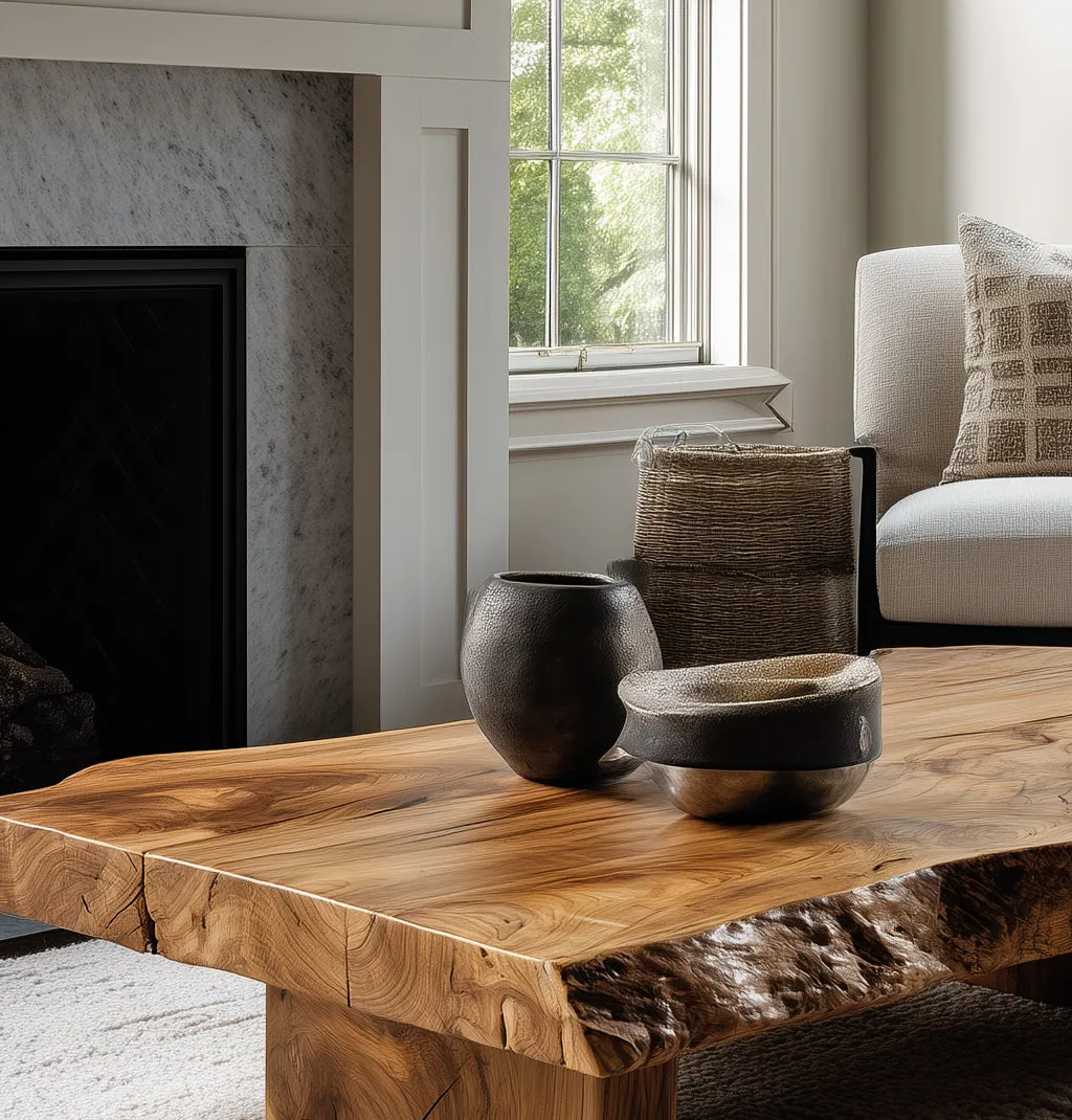 Rustic Low Coffee Table – Live Edge Reclaimed Wood for Dining or Farmhouse Living Rooms - Image 2