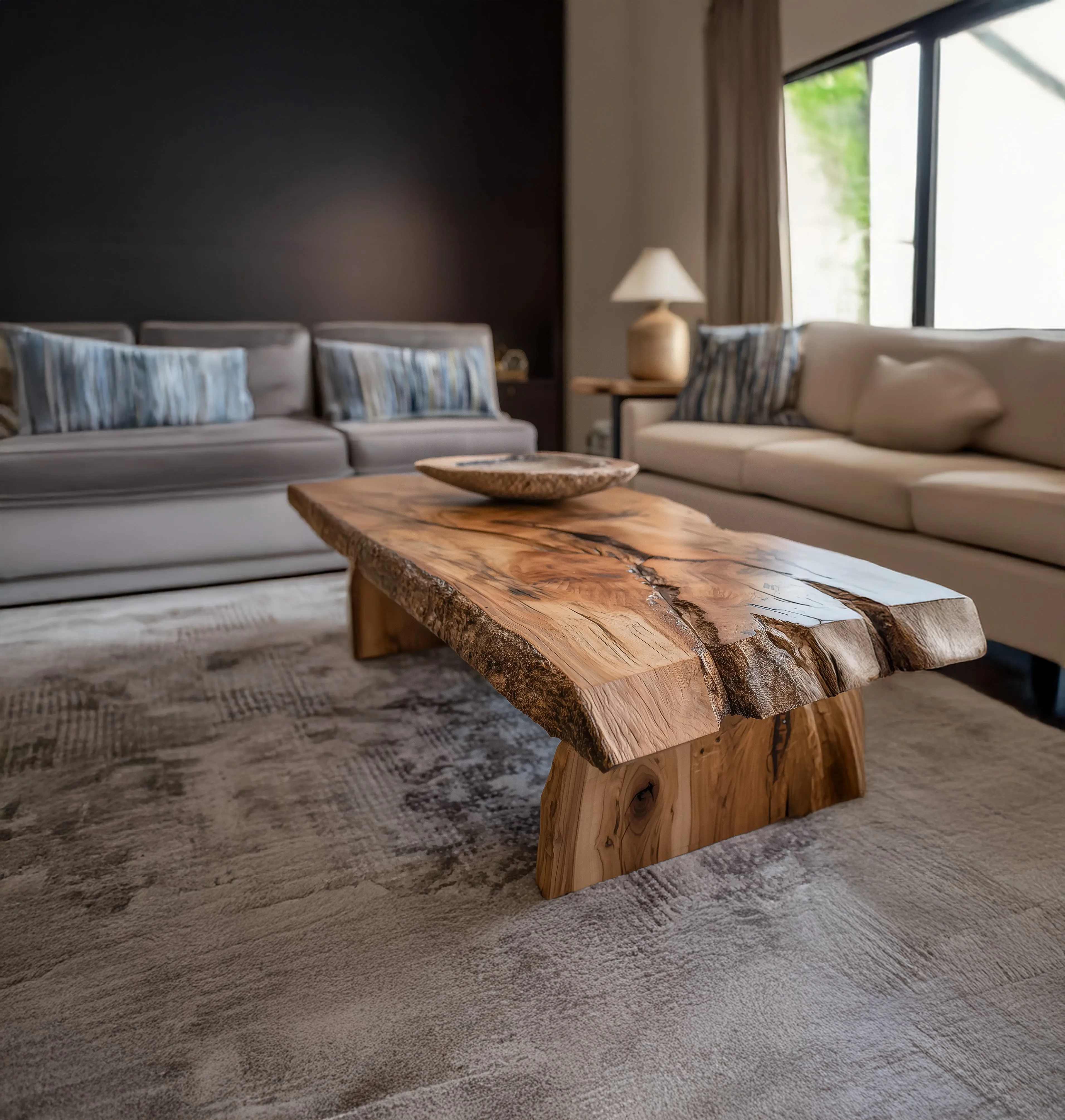 Live Edge Coffee Table – Handmade Solid Wood with Hairpin Legs for Rustic Modern Spaces - Image 3