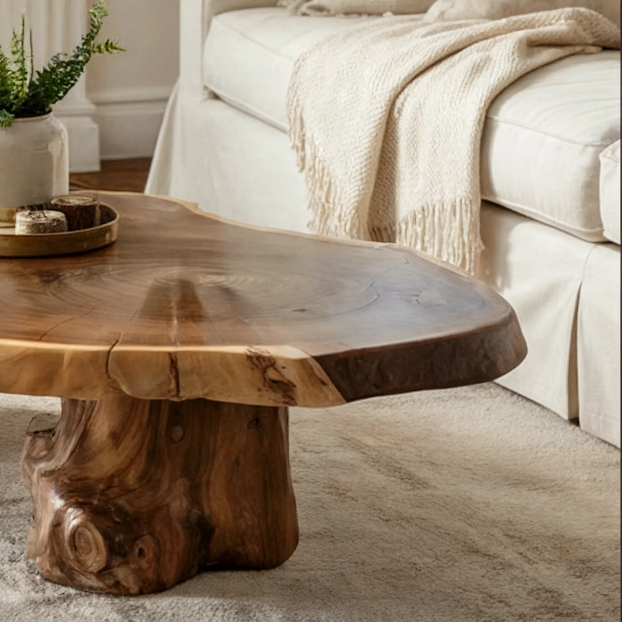 Handmade Live Edge Coffee Table – Rustic Solid Wood Slab for Modern Farmhouse Decor - Image 2