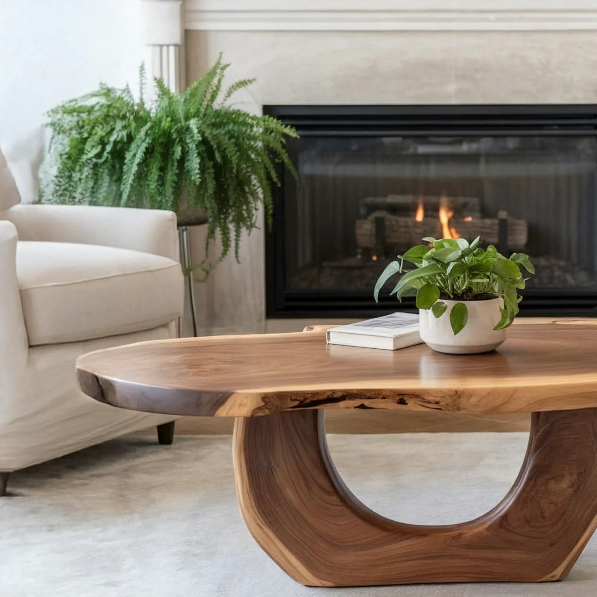 Rustic Solid Wood Coffee Table – Live Edge Farmhouse Reclaimed Wood Table - Image 2