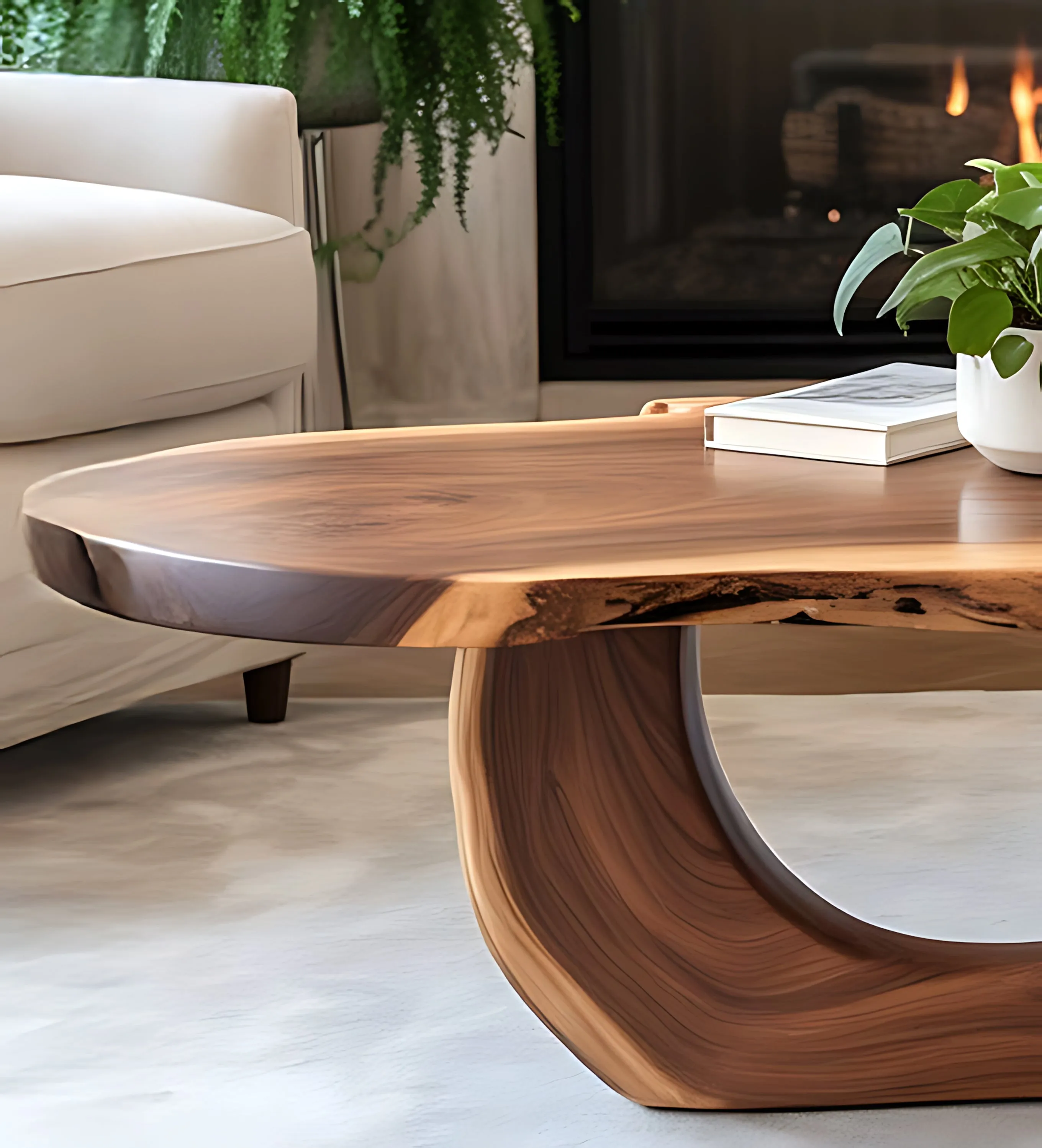 Rustic Solid Wood Coffee Table – Live Edge Farmhouse Reclaimed Wood Table - Image 3