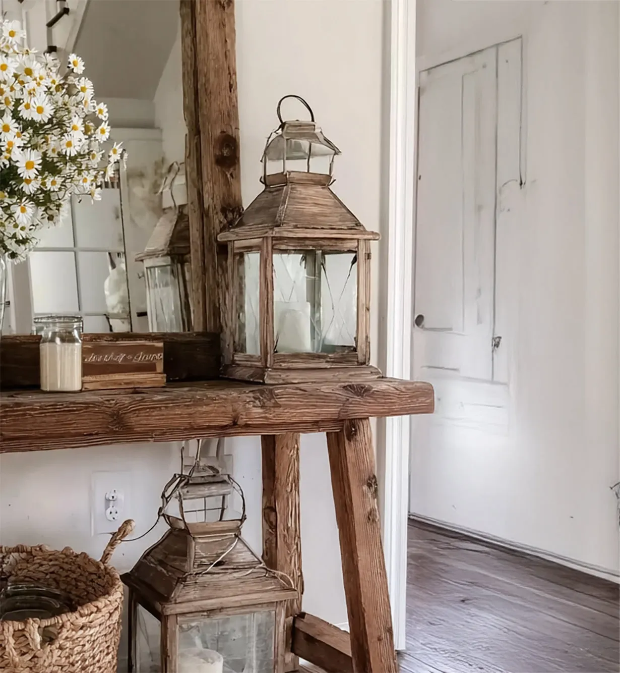 Rustic Farmhouse Console Table – Handmade Solid Wood Entryway Table with Natural Finish - Image 3