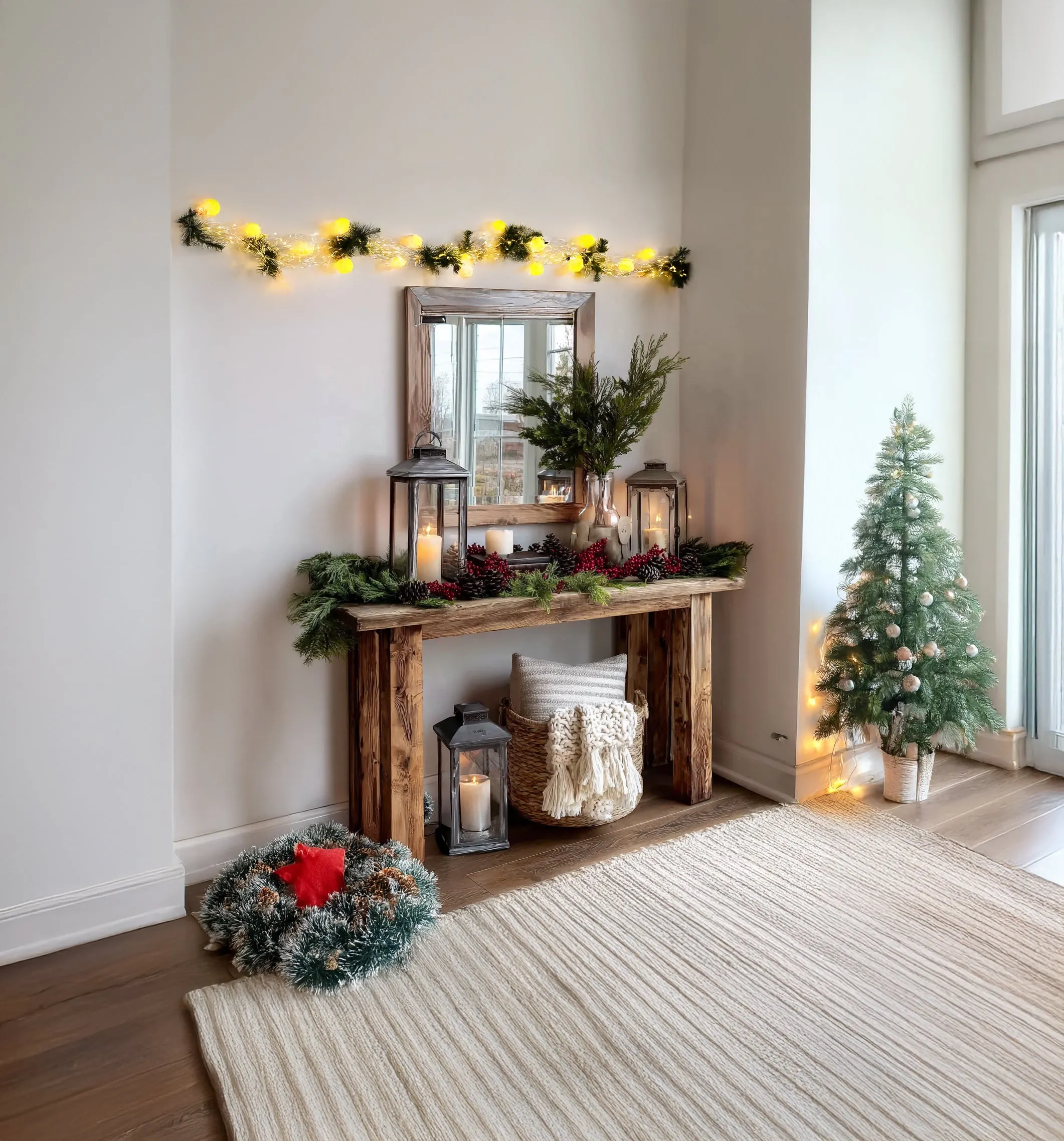Rustic Farmhouse Console Table – Handmade Solid Wood Entryway Table with Natural Finish - Image 4