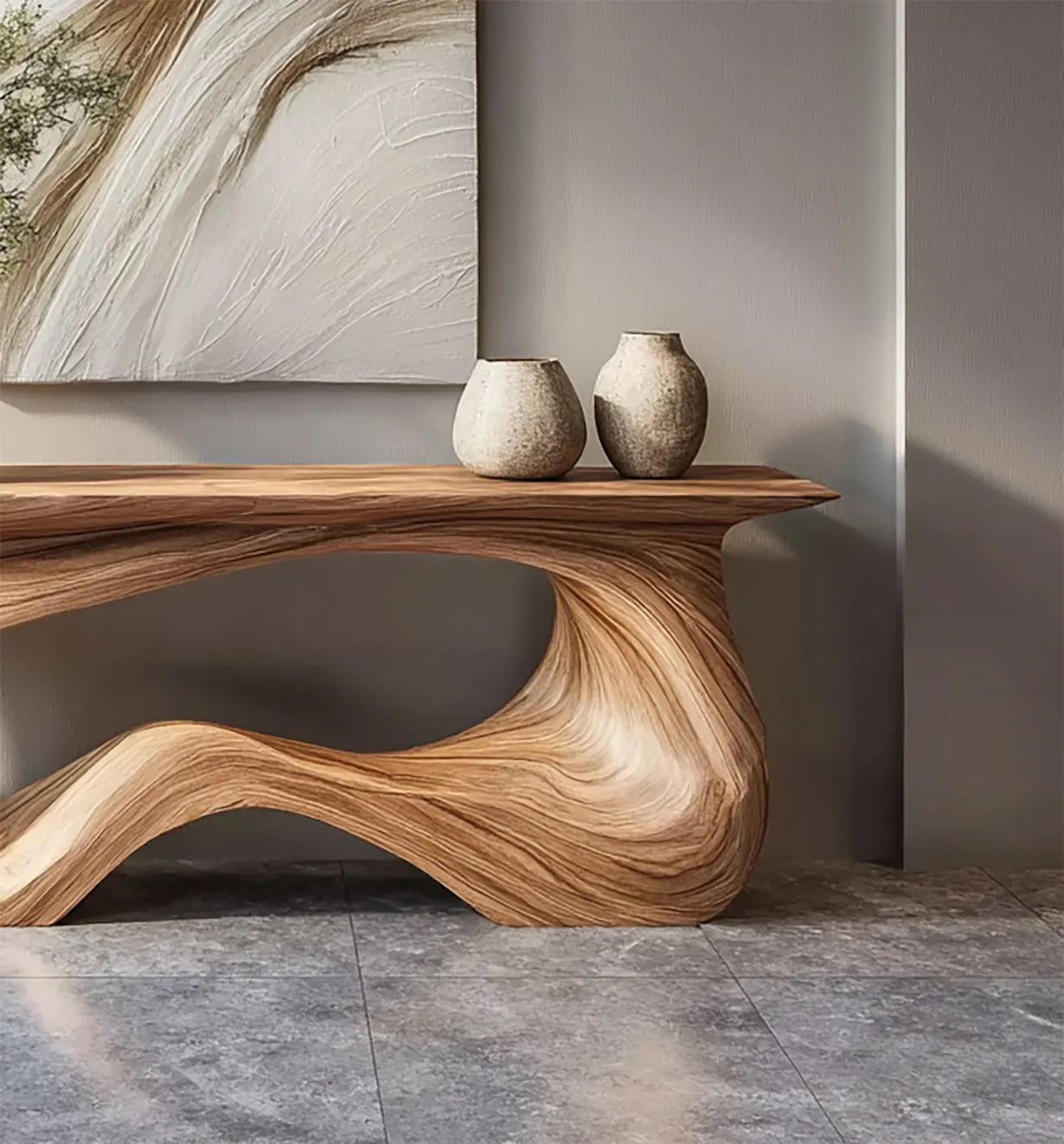 Rustic Farmhouse Console Table – Handmade Solid Wood Live Edge Hallway Entryway Sofa Table - Image 4