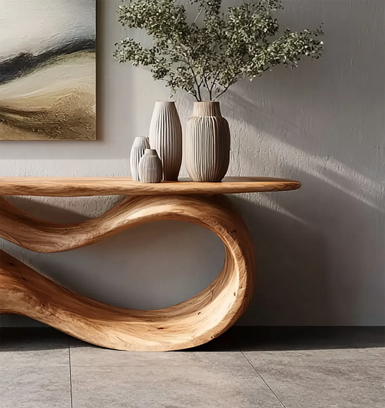 Handmade Solid Wood Console Table – Rustic Farmhouse Live Edge Hallway, Entryway & Sofa Table - Image 2