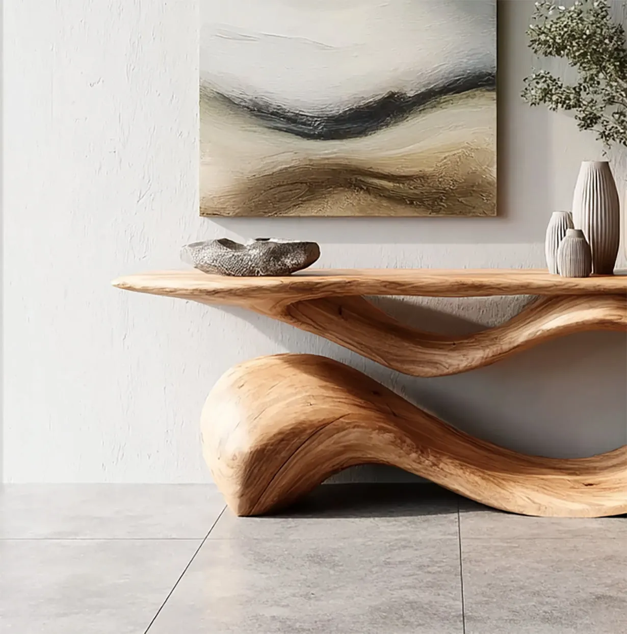 Handmade Solid Wood Console Table – Rustic Farmhouse Live Edge Hallway, Entryway & Sofa Table - Image 4