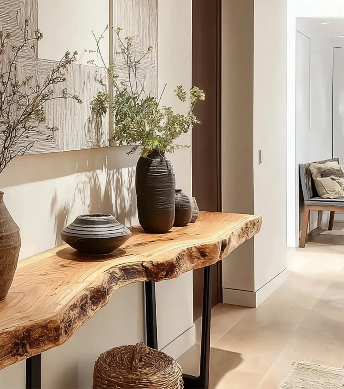Console Table - Live Edge Sofa Table, Modern, Live Edge, Sofa Table - Image 3