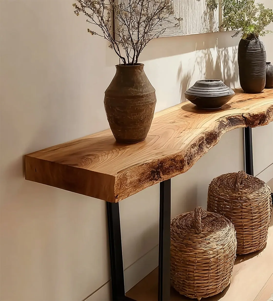 Console Table - Live Edge Sofa Table, Modern, Live Edge, Sofa Table - Image 4