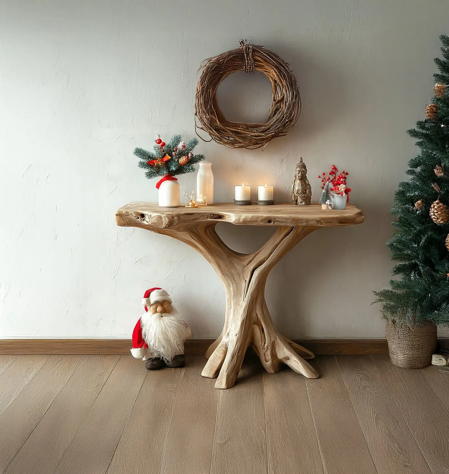 Rustic Tree Root Console Table – Handmade Live Edge Hallway Table for Cabin & Farmhouse - Image 2