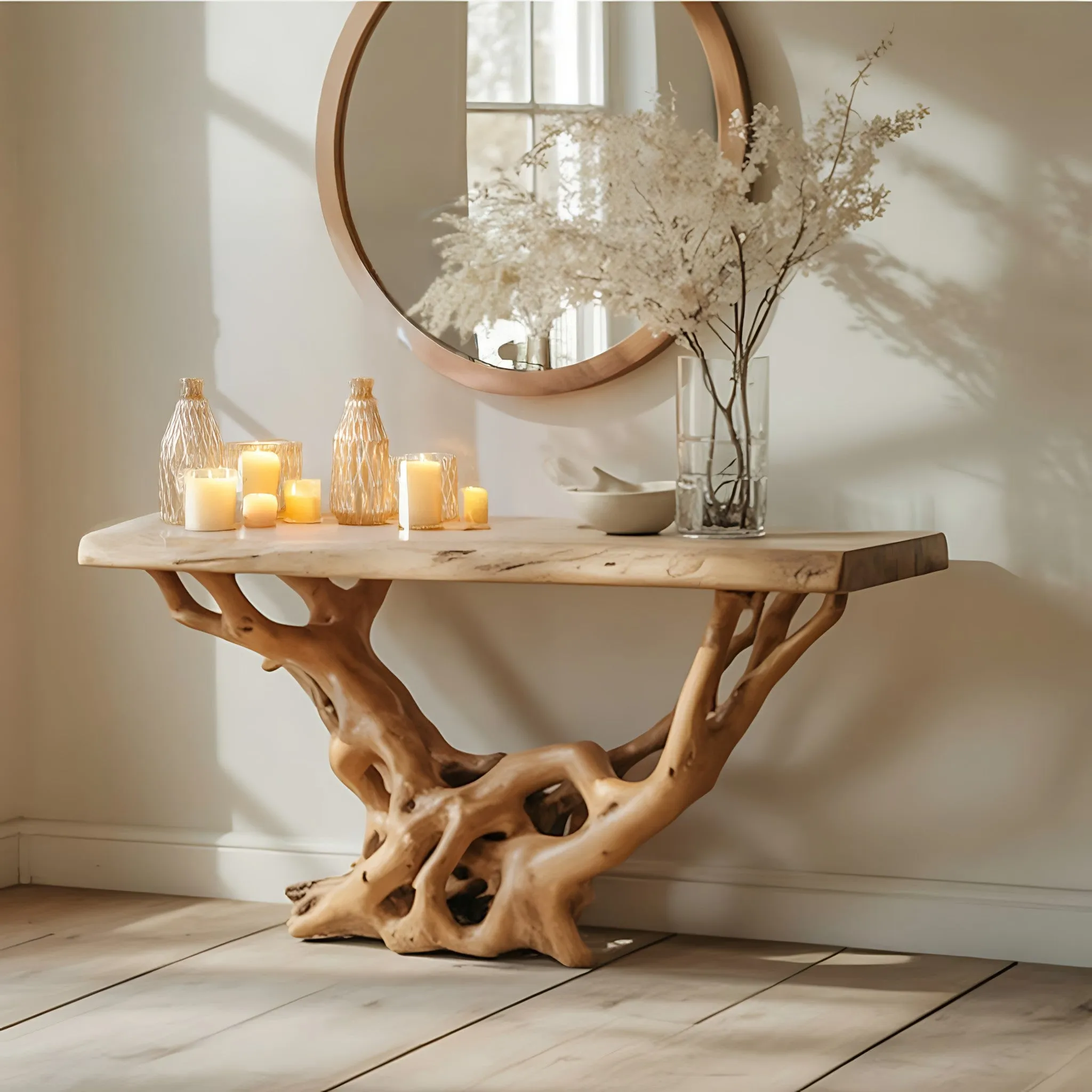 Handmade Live Edge Console Table – Rustic Farmhouse Narrow Entryway Wood - Image 2