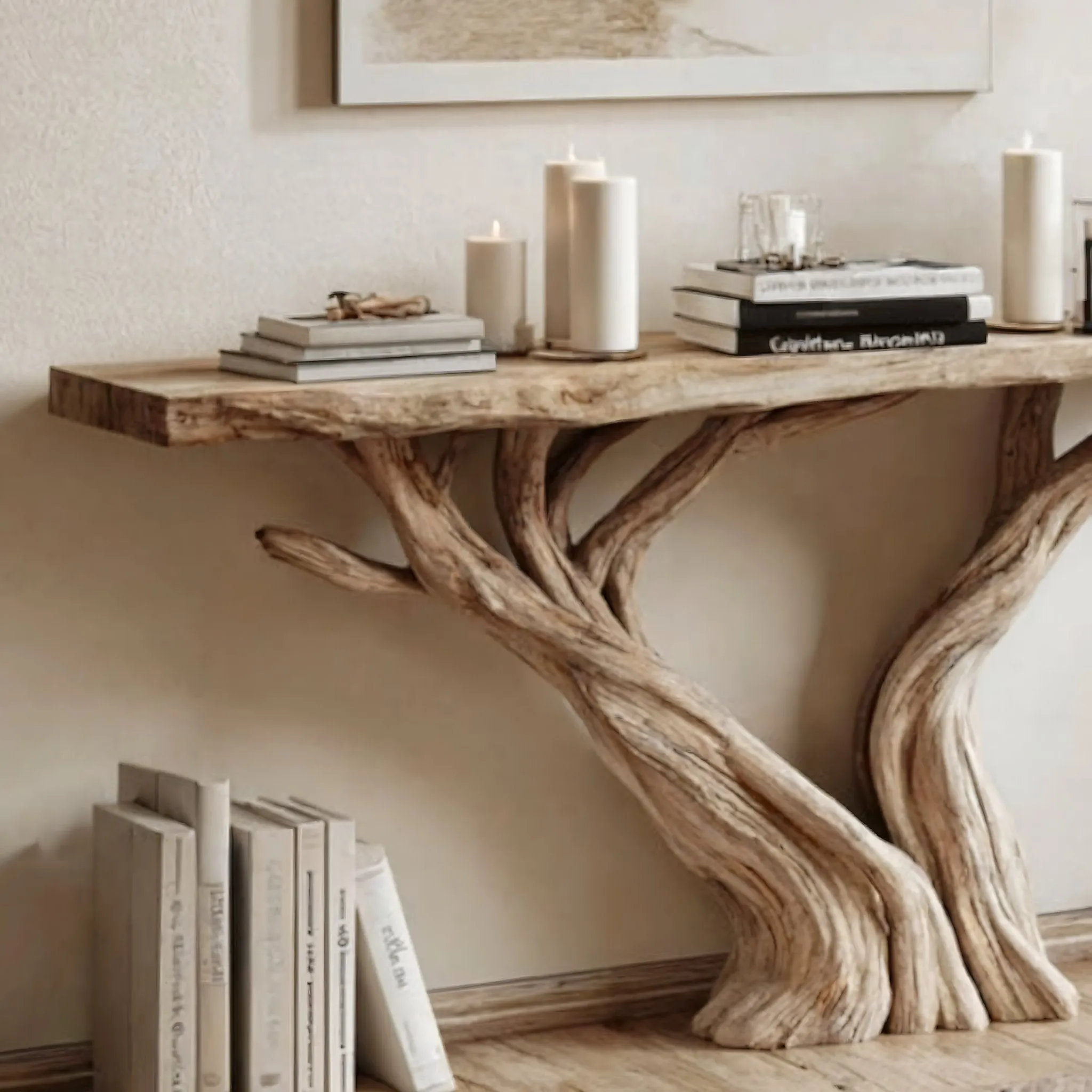 Live Edge Narrow Entryway Console Table – Handmade Rustic Farmhouse Wood - Image 3