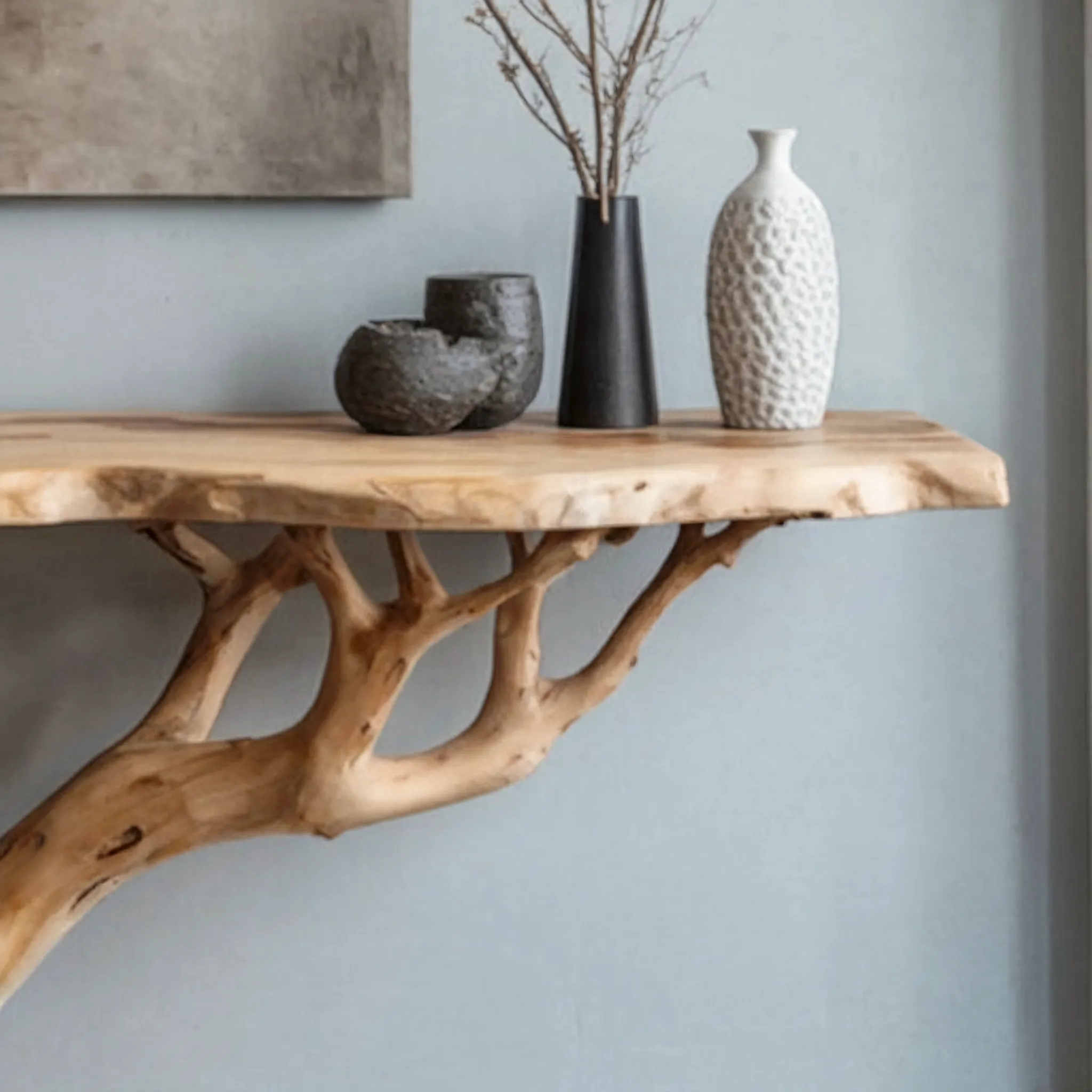 Live Edge Narrow Entryway Console Table – Handmade Rustic Farmhouse Wood - Image 4