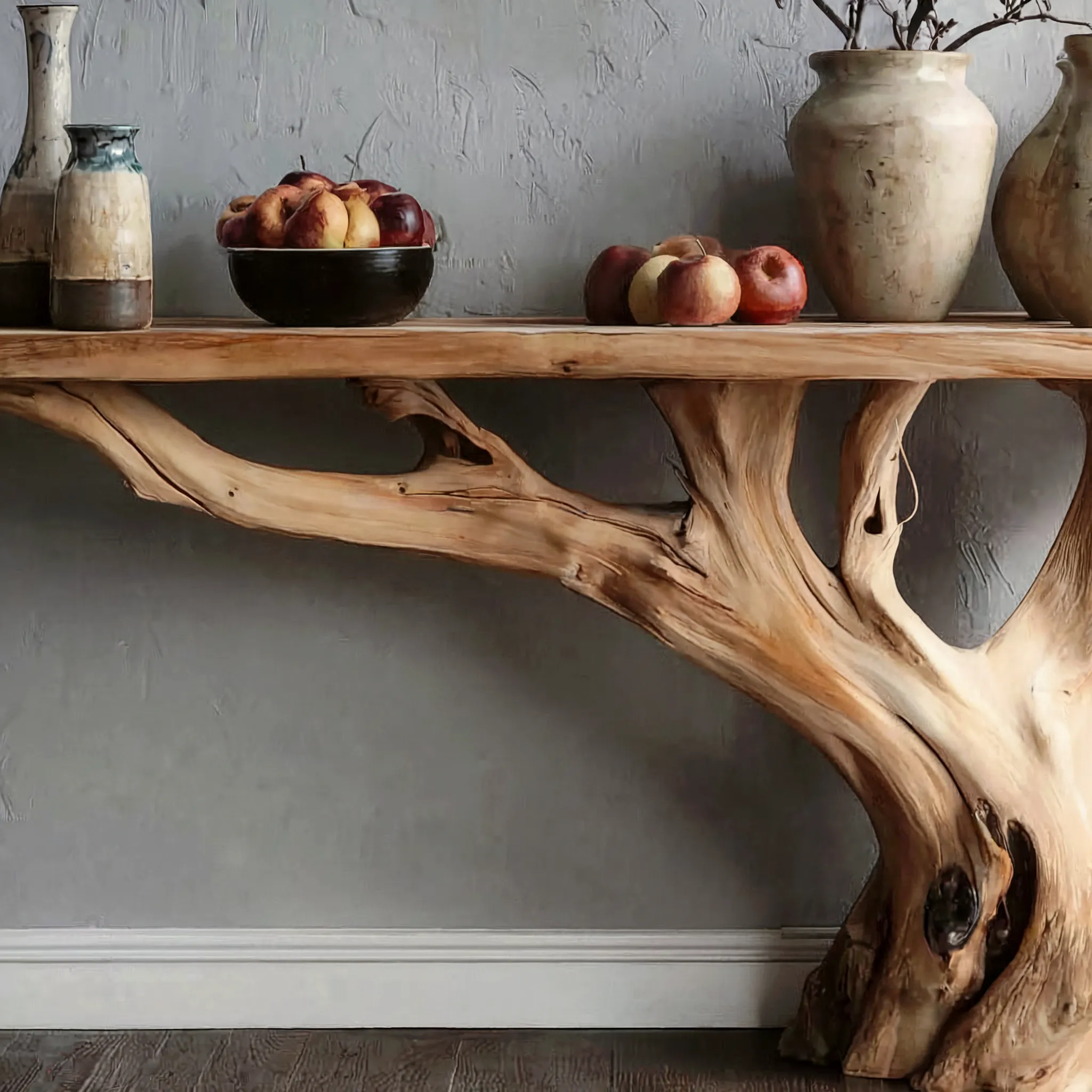 Handmade Wooden Entry Way Table – Rustic Console & Modern Side Wall Table - Image 3