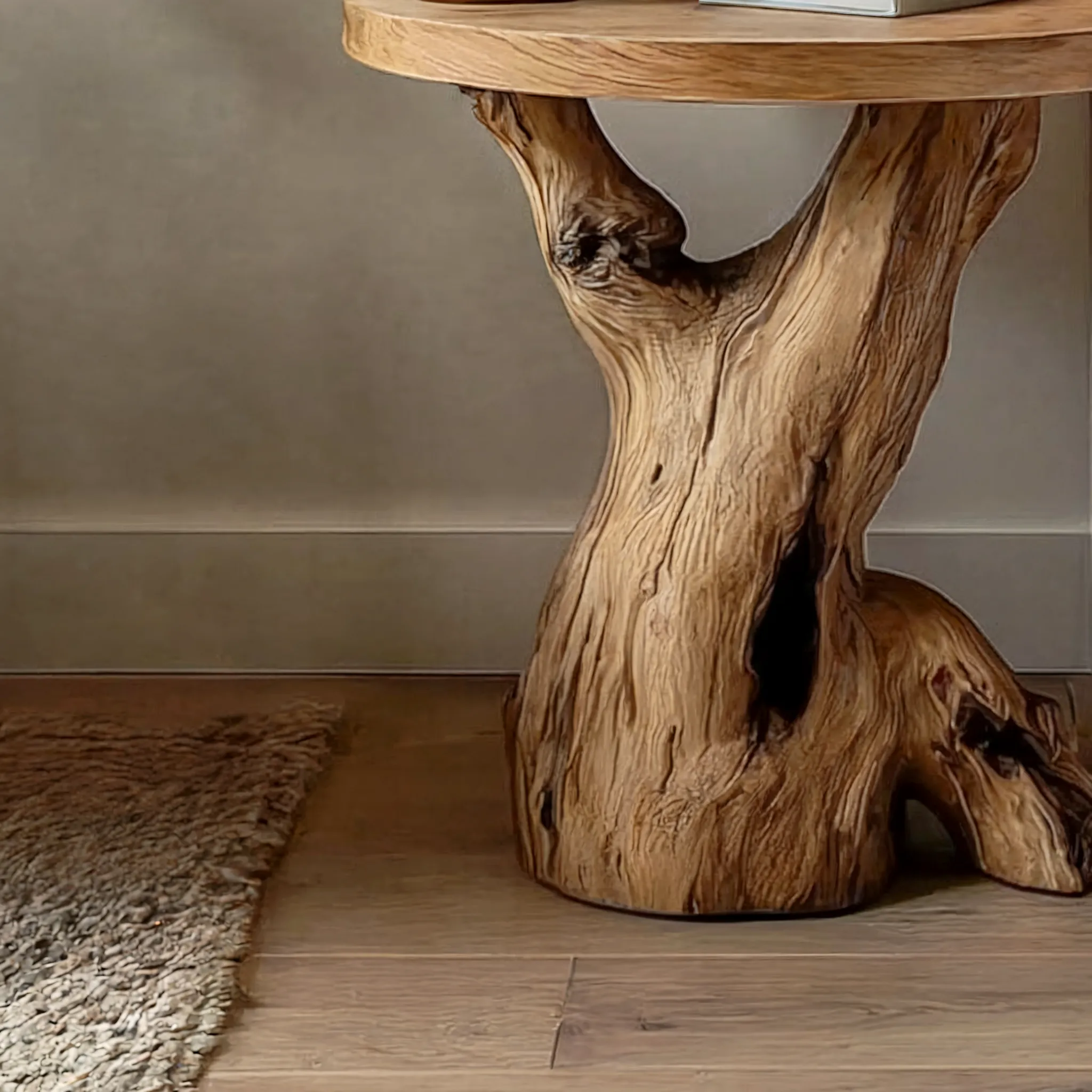 Handcrafted Round End Table – Solid Wood Live Edge Rustic Accent for Living Room or Bedroom - Image 4