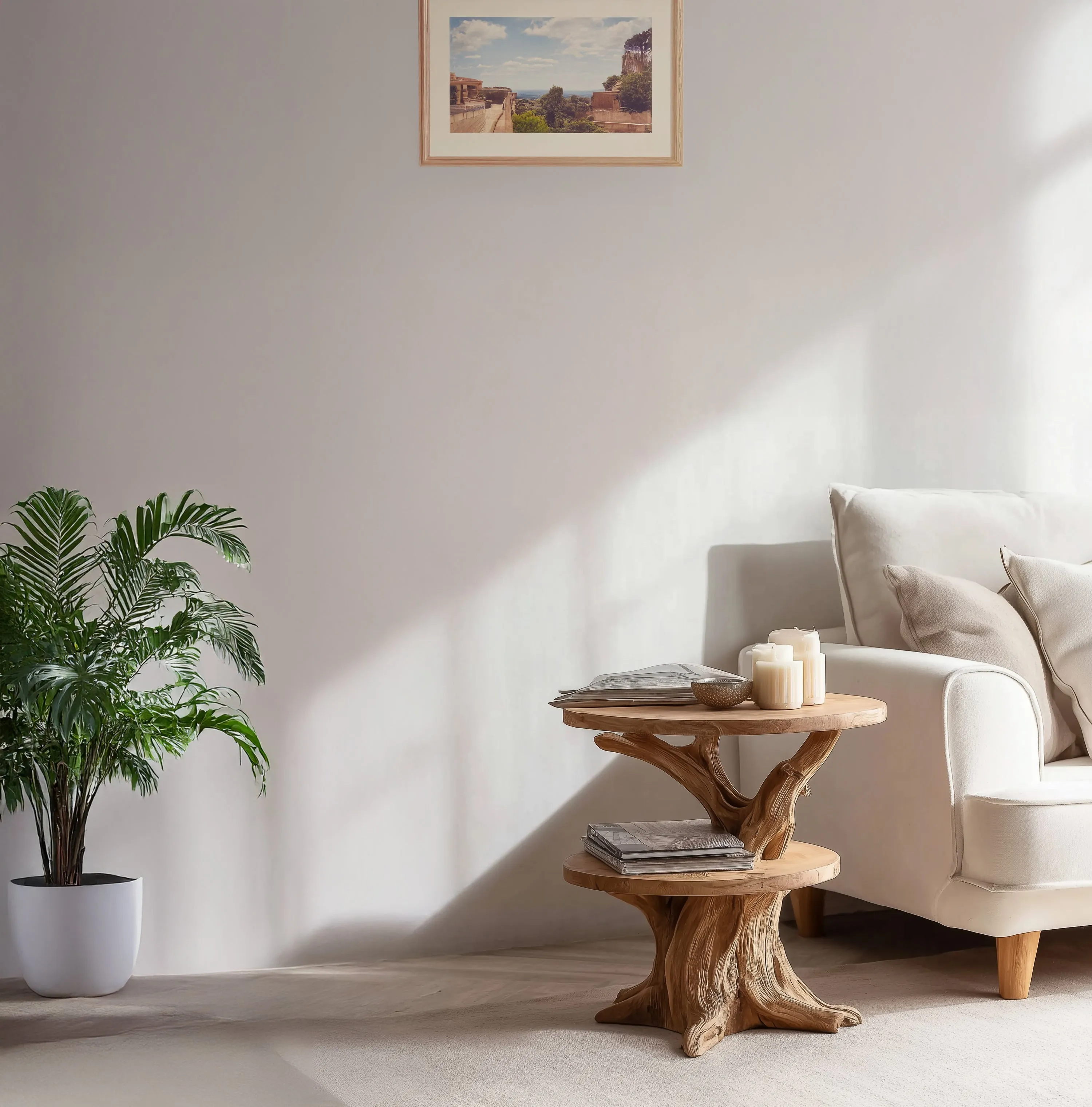 Live Edge End Table – Handcrafted Round Solid Wood Rustic Accent for Living Room or Bedroom - Image 2