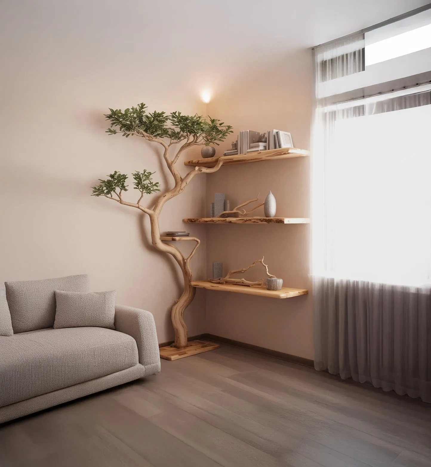 Handmade Tree Bookshelf – Rustic Wooden Bookcase for Home Decor & Gifts - Image 2