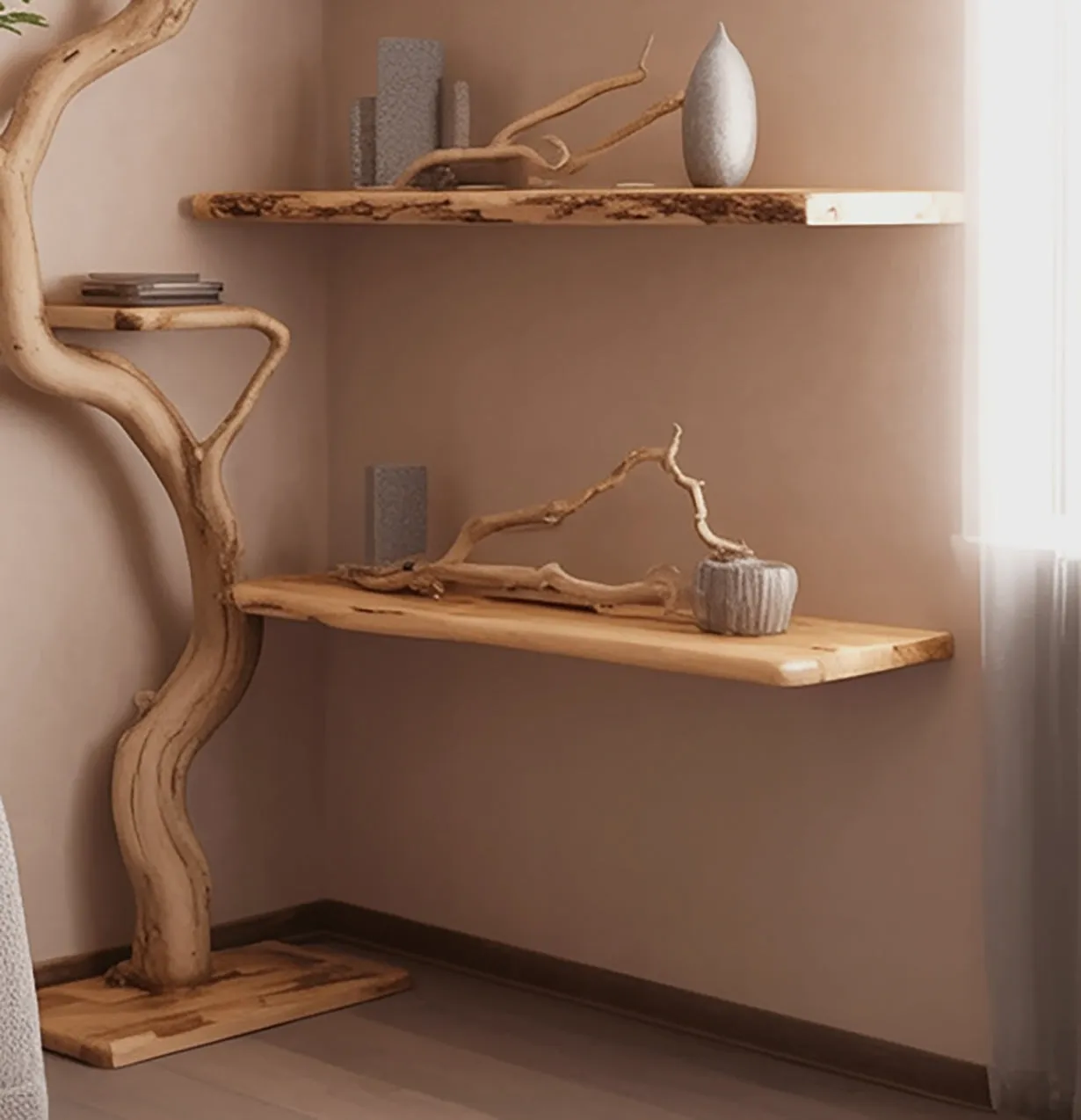 Handmade Tree Bookshelf – Rustic Wooden Bookcase for Home Decor & Gifts - Image 3