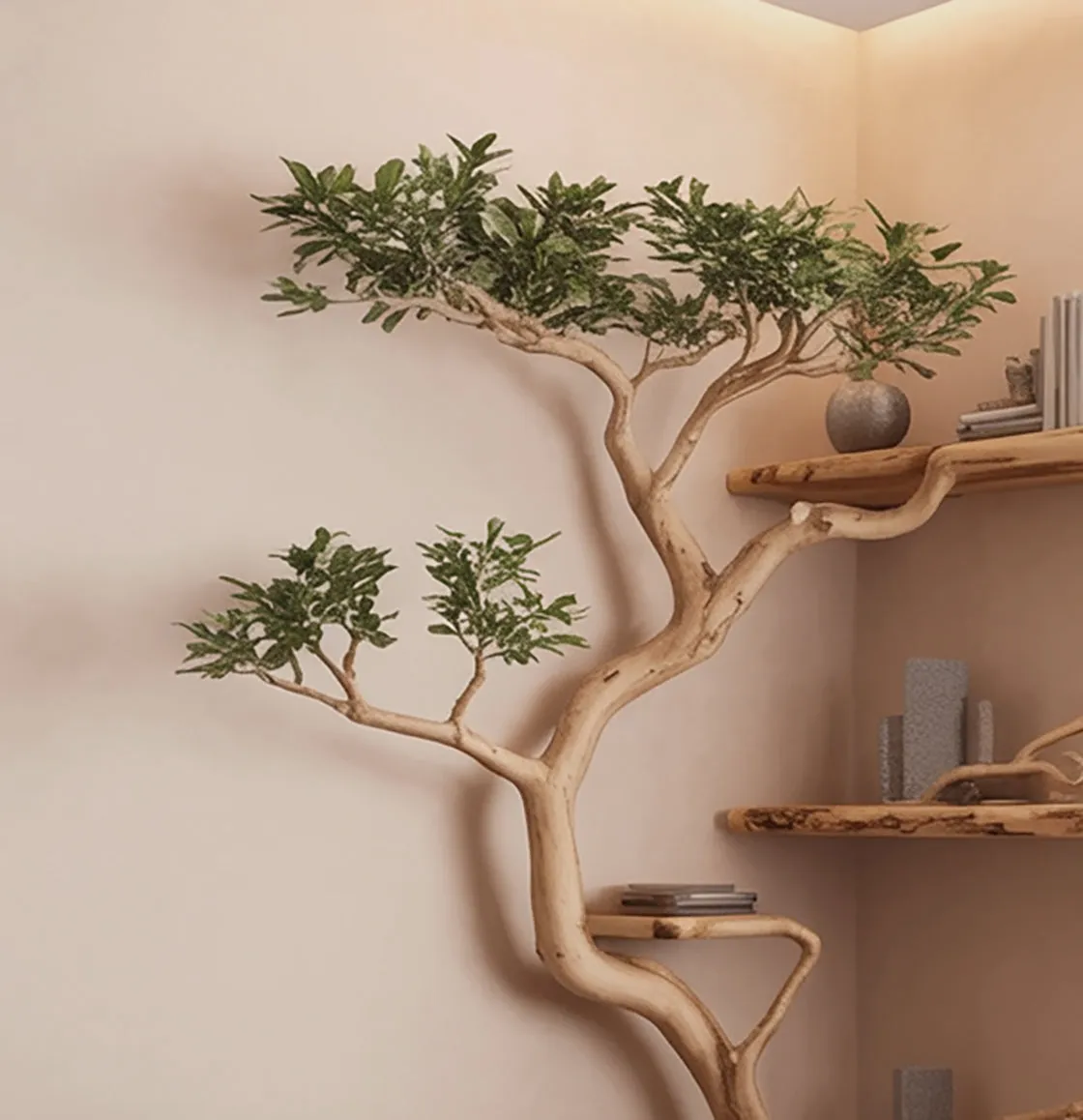 Handmade Tree Bookshelf – Rustic Wooden Bookcase for Home Decor & Gifts - Image 4