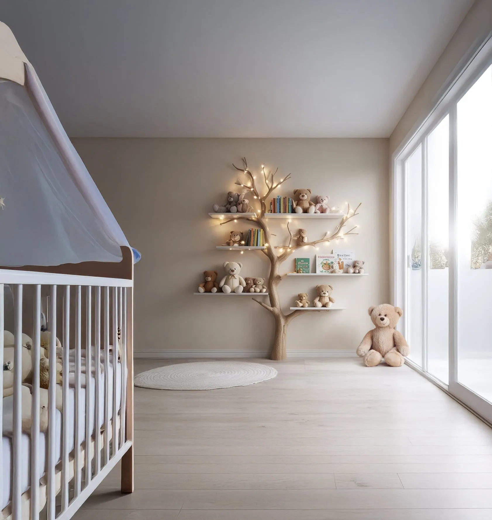 Tree Kids Bookshelf – Handmade Natural Wood Shelf for Baby Room Decor - Image 2