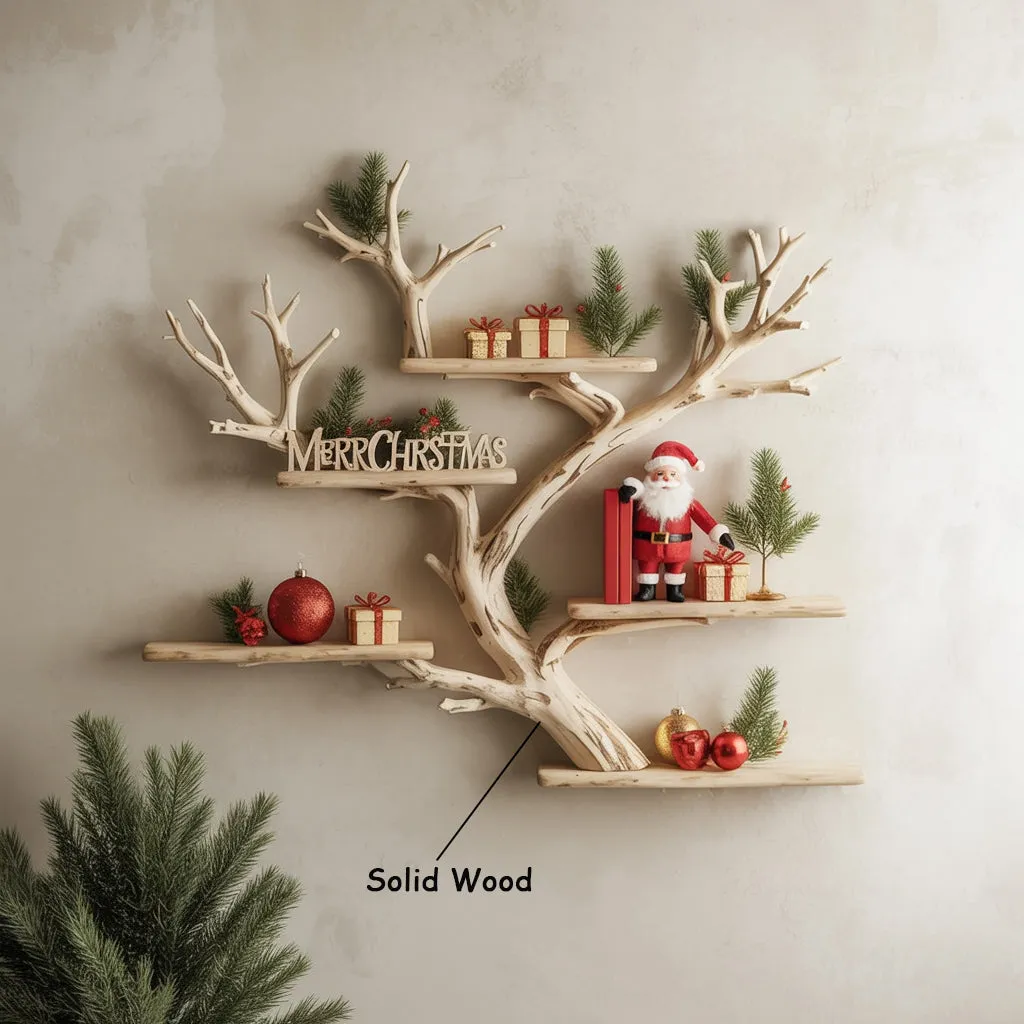 Rustic Corner Floating Bookshelf – Live Edge Driftwood Branch Wall Mounted Tree Shelf - Image 5