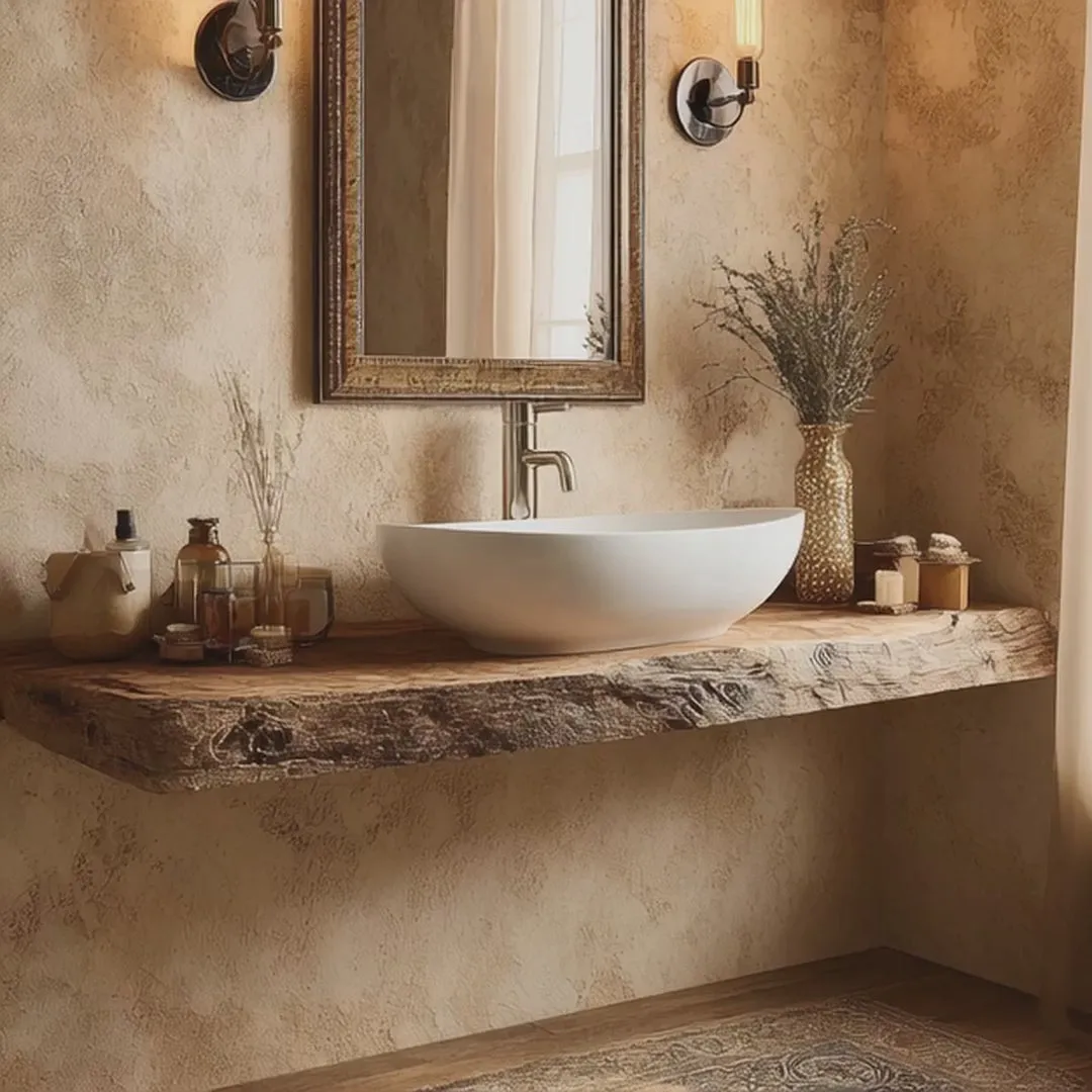 Rustic Vanity Corner Shelf – Handmade Live Edge Bathroom Shelf, Farmhouse Wall Mounted with Brackets - Image 5