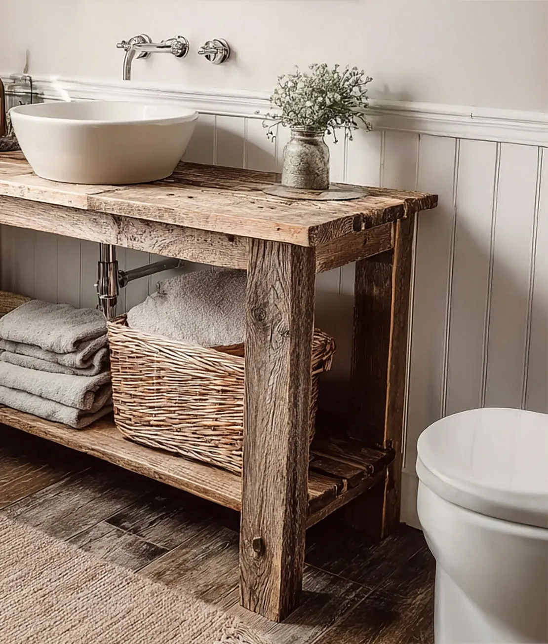 Rustic Wood Console Table – Farmhouse Entryway Furniture, Handmade Gift - Image 2