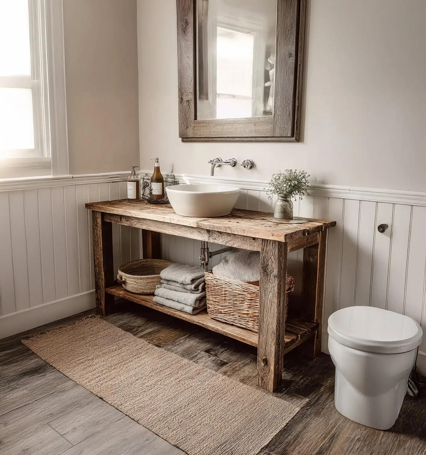 Rustic Wood Console Table – Farmhouse Entryway Furniture, Handmade Gift - Image 4