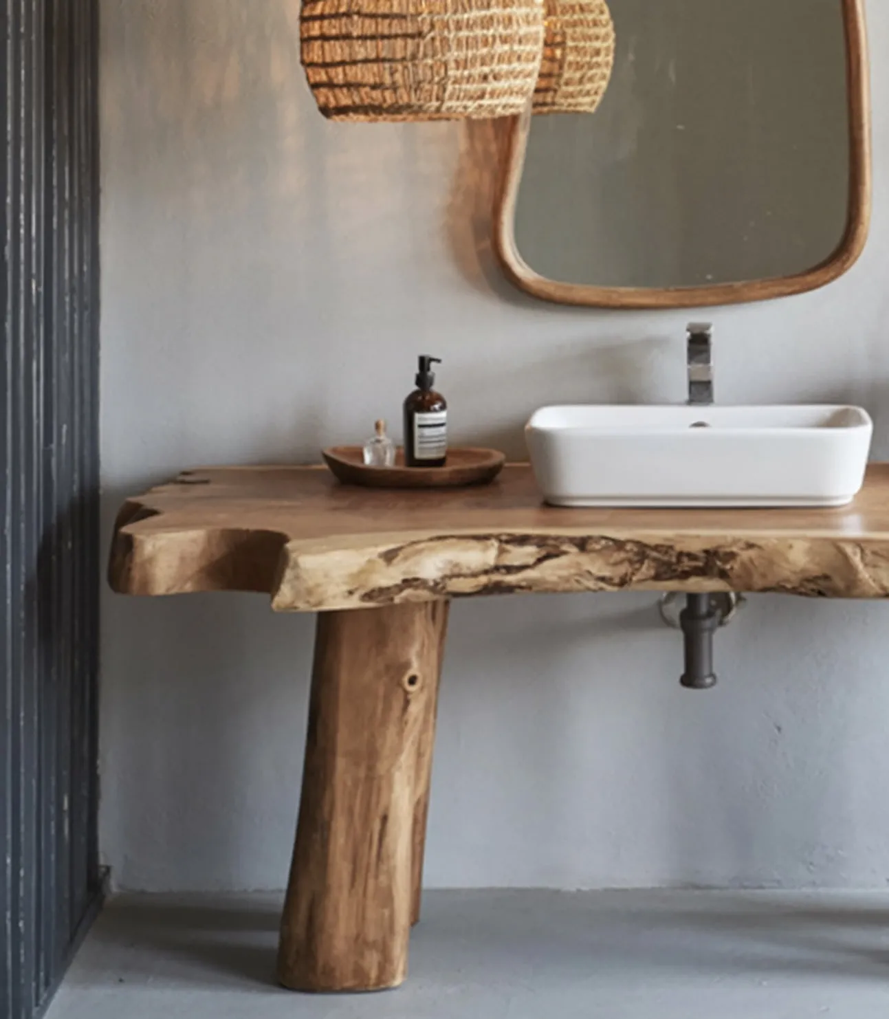 Rustic Bathroom Vanity – Solid Handmade Farmhouse Live Edge Reclaimed Wood Cabinet - Image 2