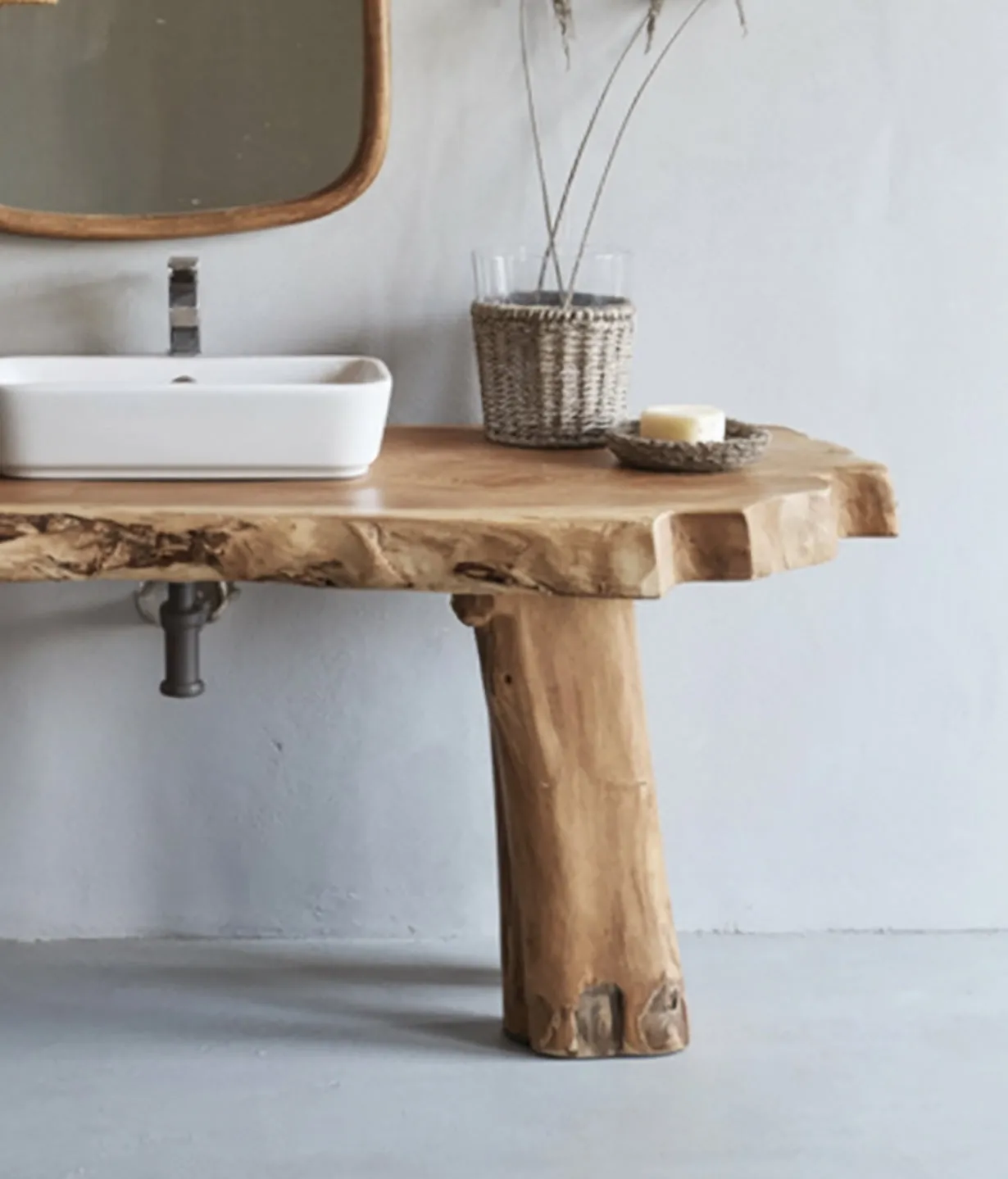 Rustic Bathroom Vanity – Solid Handmade Farmhouse Live Edge Reclaimed Wood Cabinet - Image 3