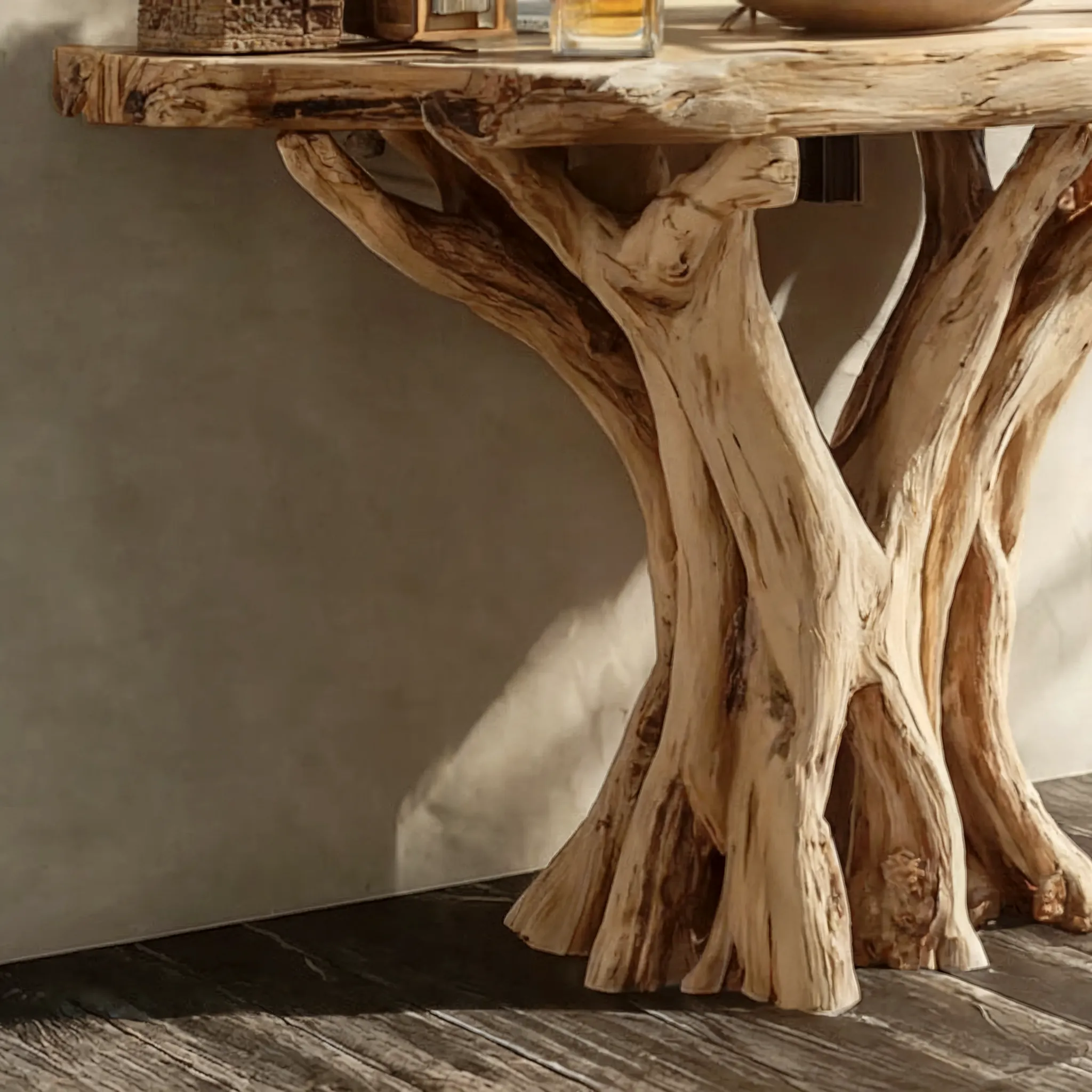 Farmhouse Corner Bathroom Vanity Wood – Live Edge Sink Shelf, Modern Unique Rustic Corner Vanity - Image 4