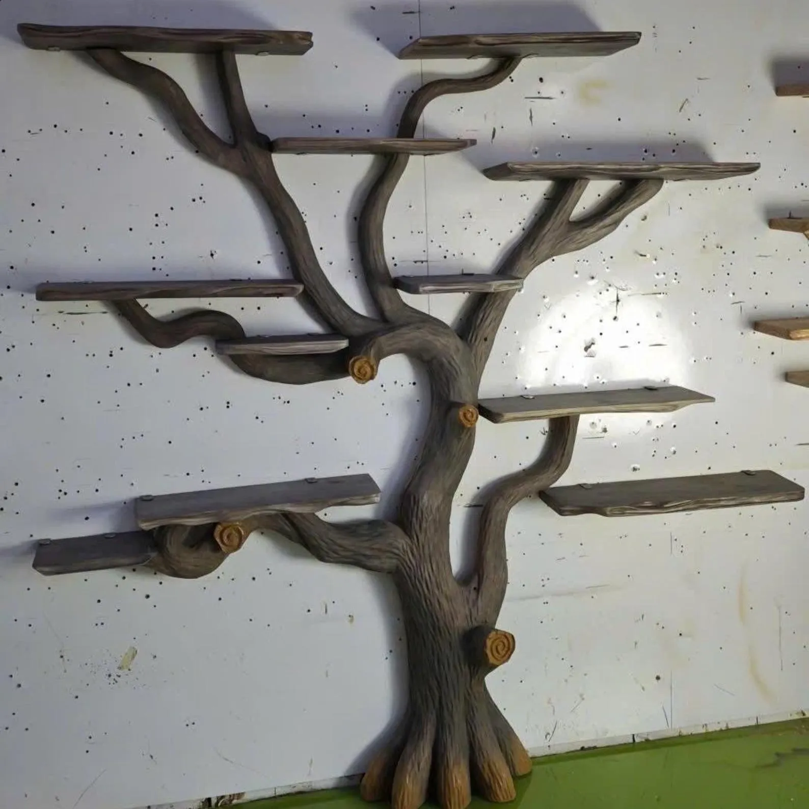 Tree Bookshelf Wood Bookcase Wall Bookshelf Handmade Furniture for Cozy Christmas Home Decor - Image 7