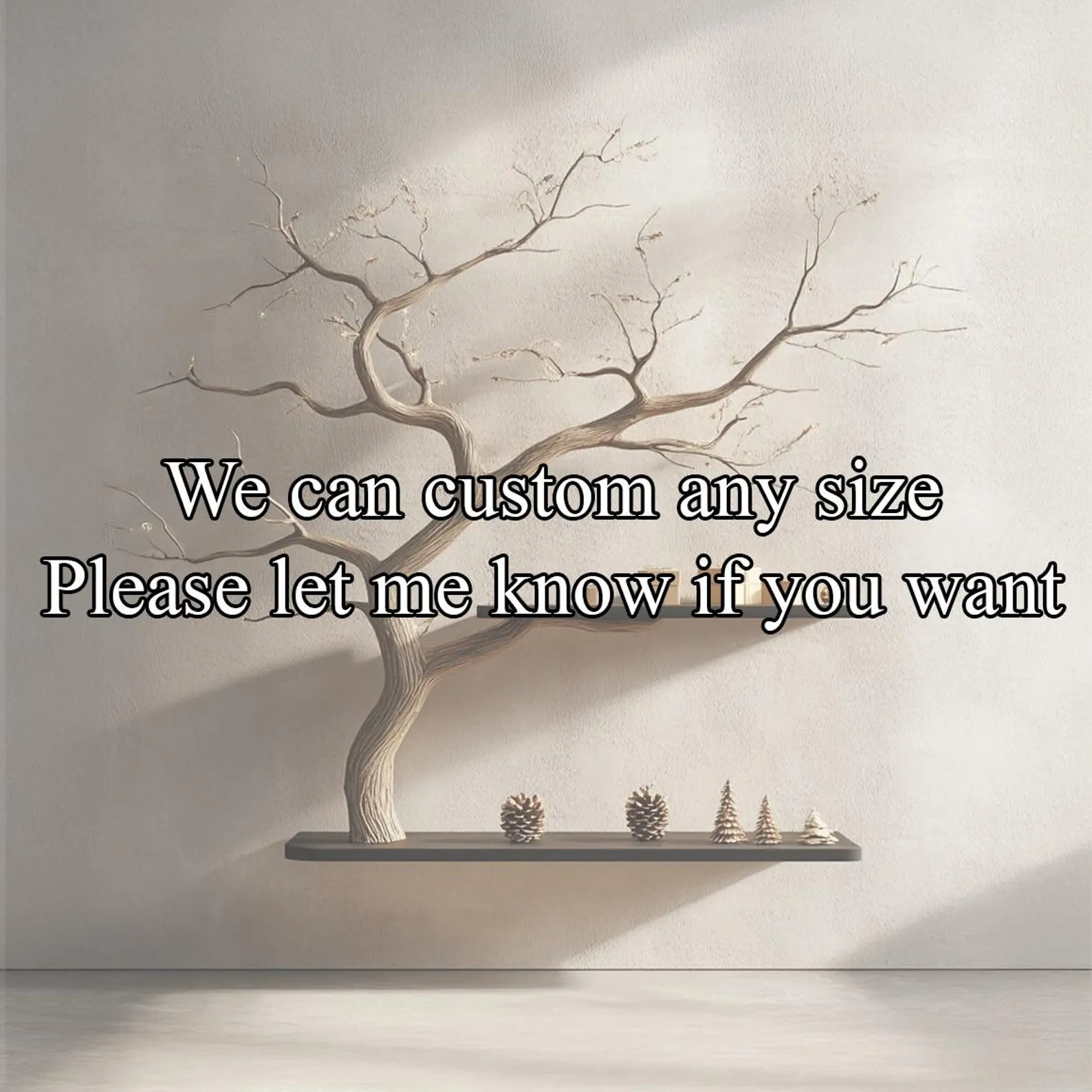 Tree Bookshelf Live Edge Floating Shelf Custom Bookcase Wood Furniture for Home and Christmas Decor - Image 3