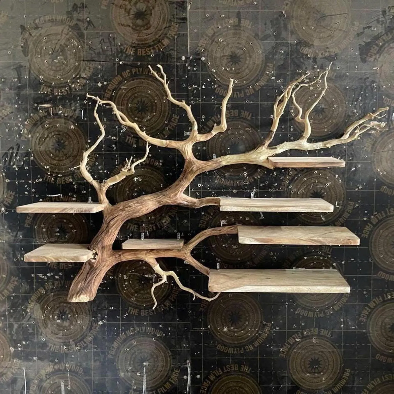 Tree Bookshelf Live Edge Floating Shelf Custom Bookcase Wood Furniture for Home and Christmas Decor - Image 9