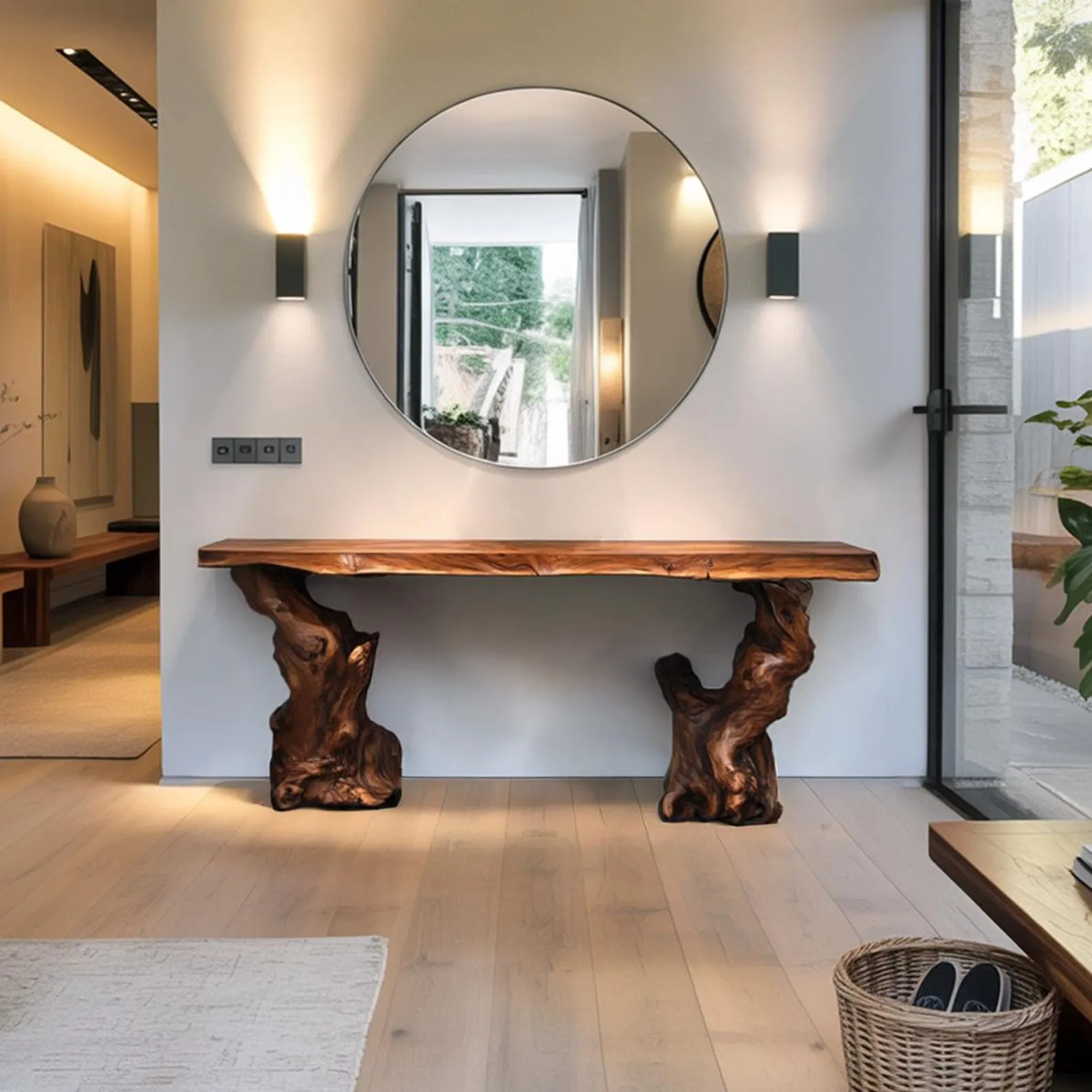 Live Edge Wood Table Custom Console Table Rustic Desk Walnut Desk Handmade Furniture for Living Room - Image 2