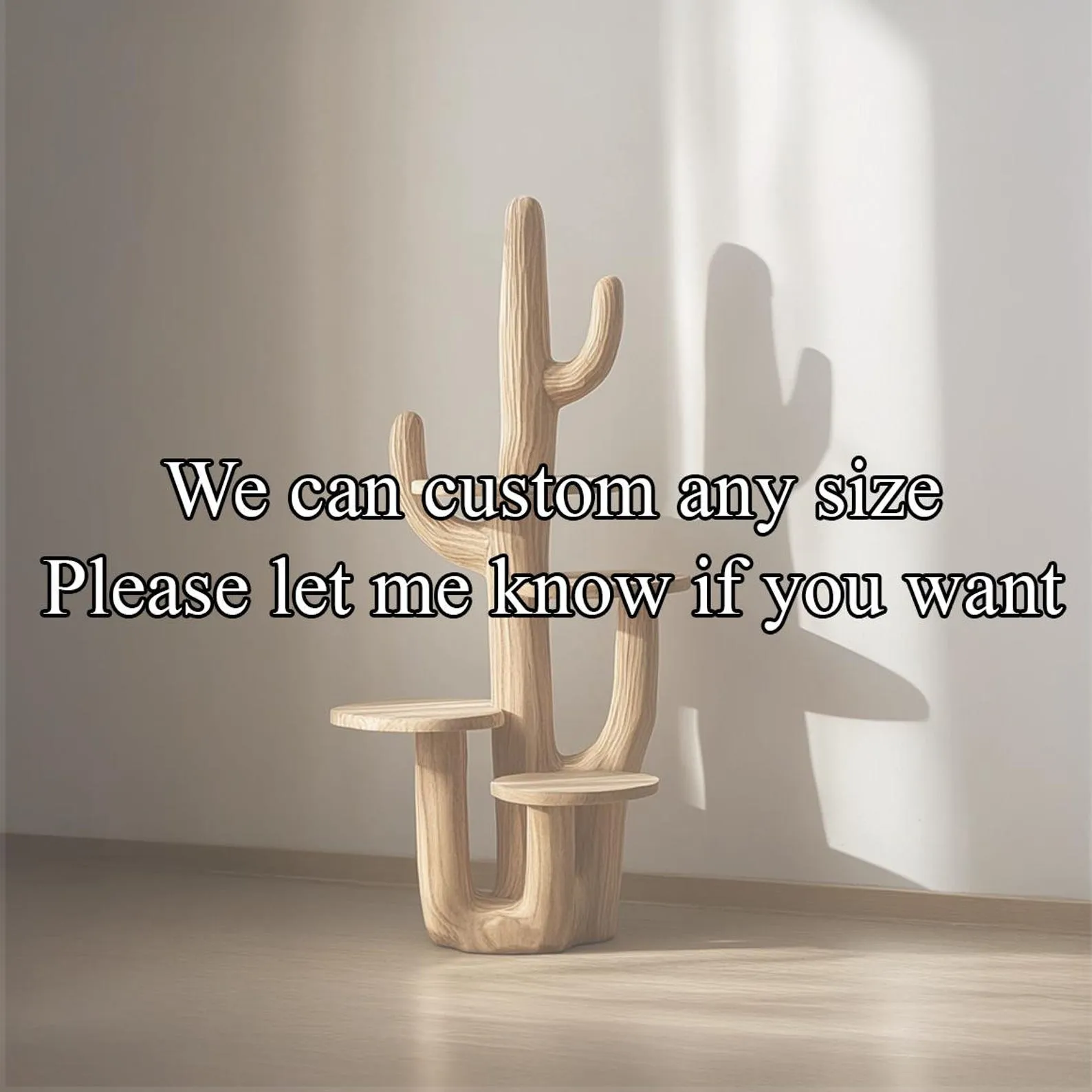 Wood Plant Stand Indoor Plant Shelf Cat Tower Cactus Shelf Wooden Furniture for Living Room Decor - Image 3