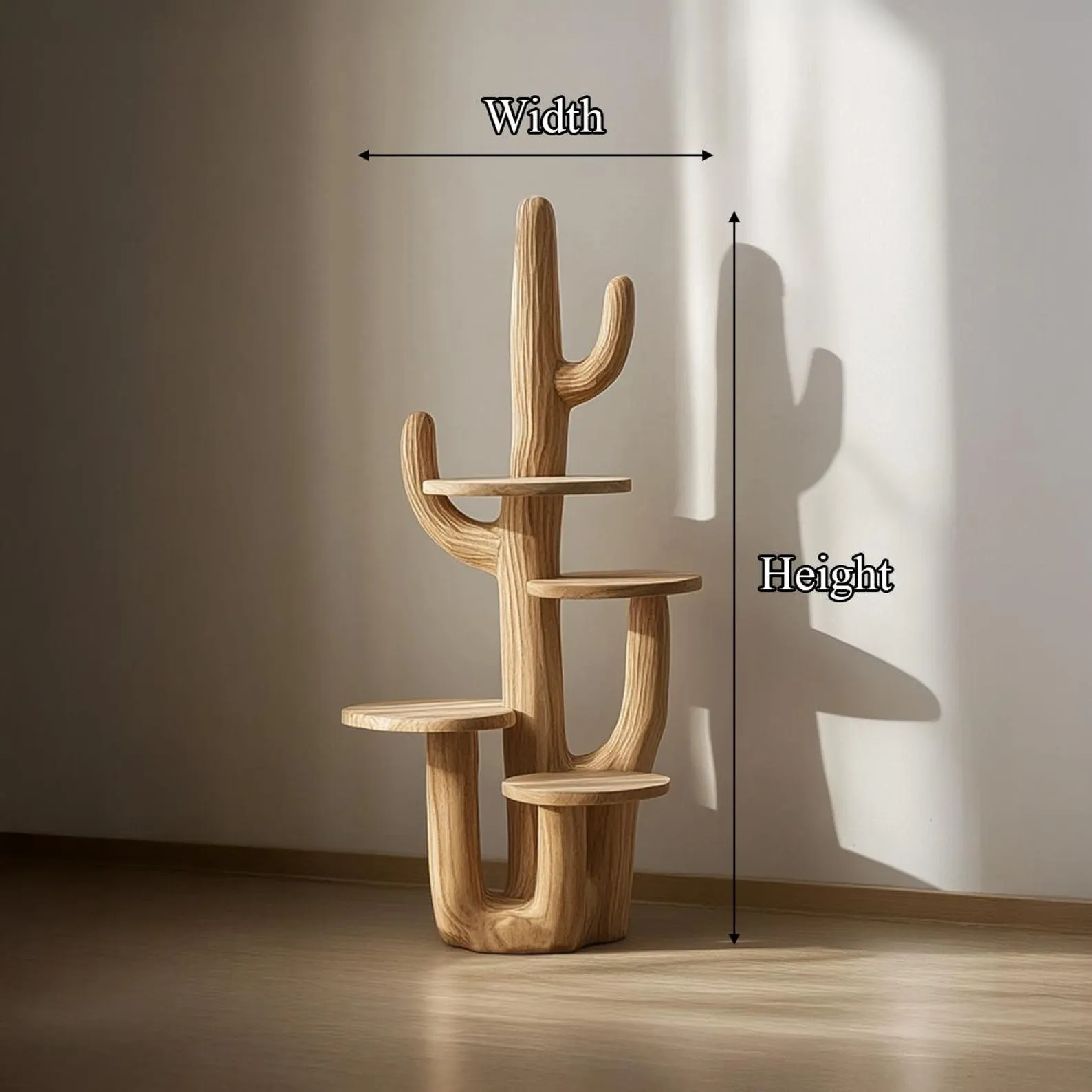 Wood Plant Stand Indoor Plant Shelf Cat Tower Cactus Shelf Wooden Furniture for Living Room Decor - Image 4