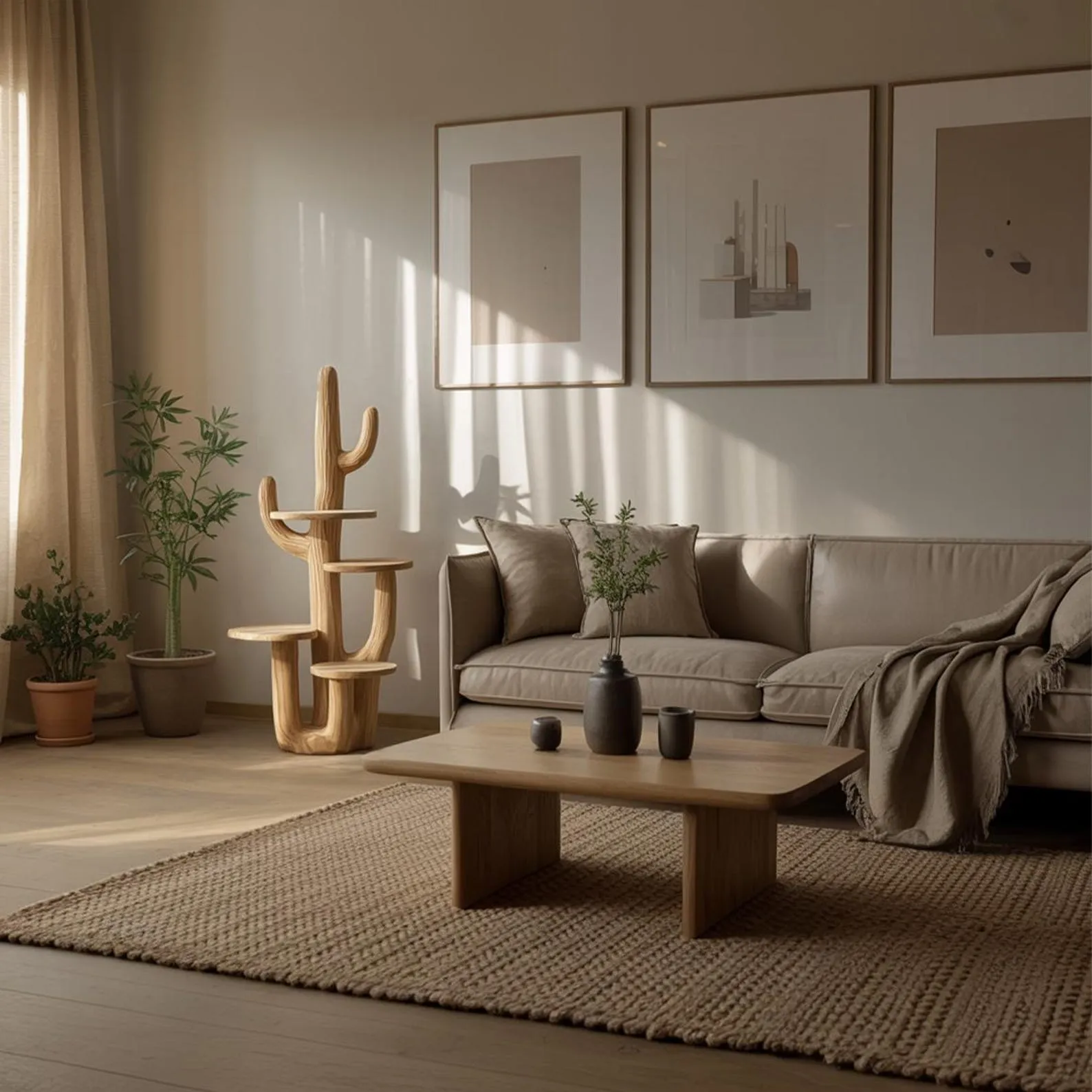 Wood Plant Stand Indoor Plant Shelf Cat Tower Cactus Shelf Wooden Furniture for Living Room Decor - Image 6