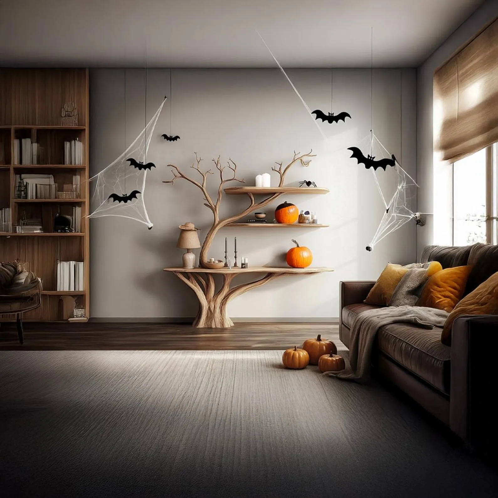 Rustic Live Edge Console Table Handmade Wood Entryway Desk Bookshelves Farmhouse Furniture Halloween Home Decor - Image 6