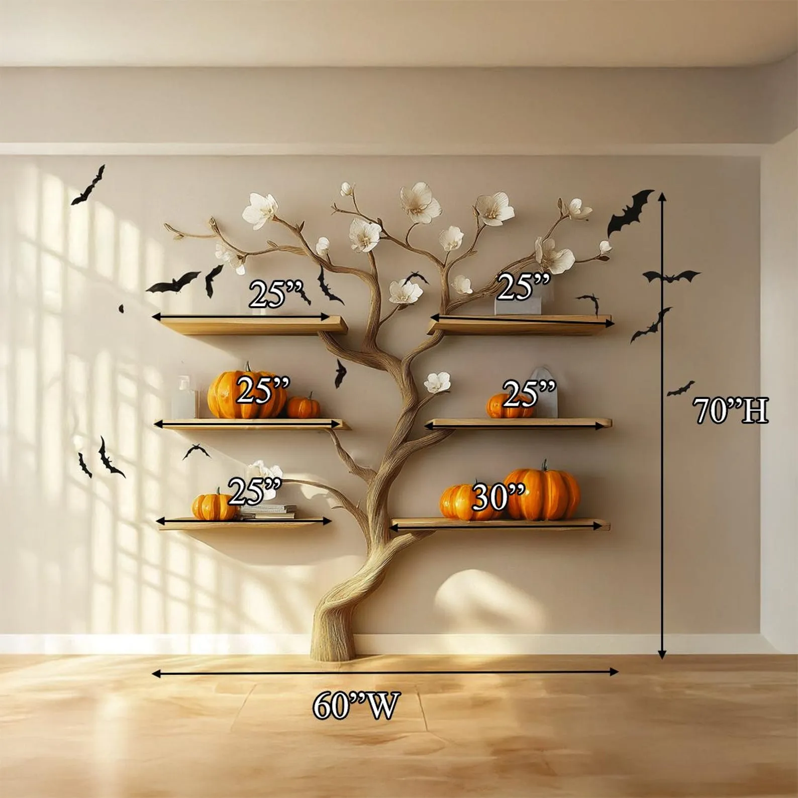 Halloween Tree Bookshelf Solid Wood Bookcase For Creative And Unique Home Decoration - Image 5