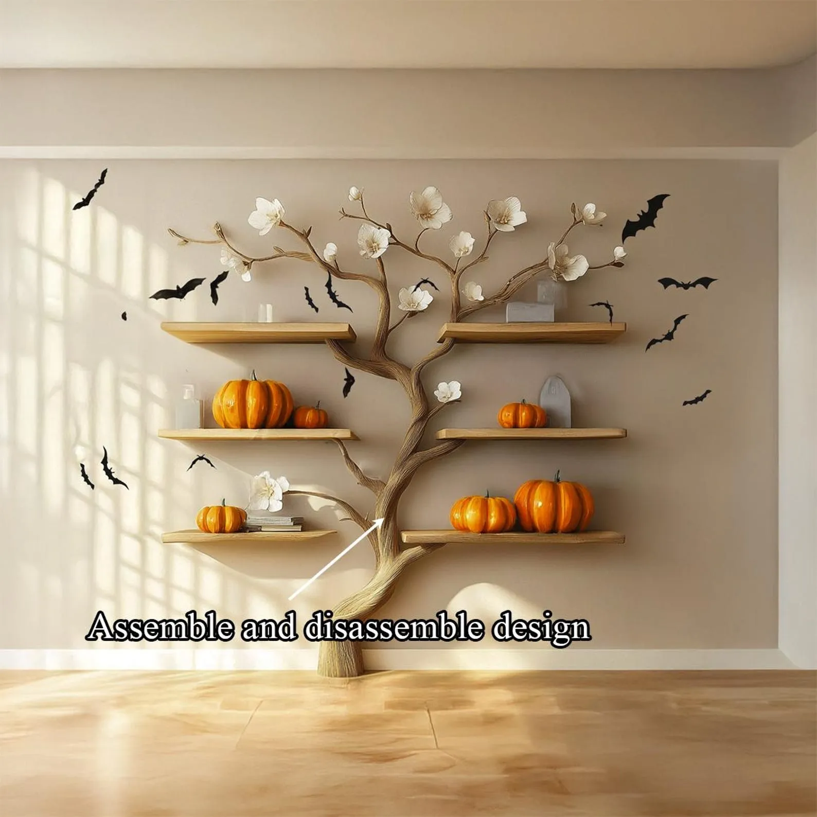 Halloween Tree Bookshelf Solid Wood Bookcase For Creative And Unique Home Decoration - Image 6